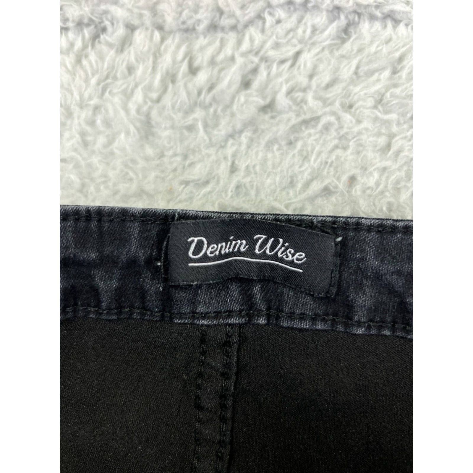 Vintage Womens Denim Wise Pants 12 Black Skinny Mid Rise 24x26 Cotton Blend Stretch READ Size 34" / US 12 / IT 48 - 6 Thumbnail