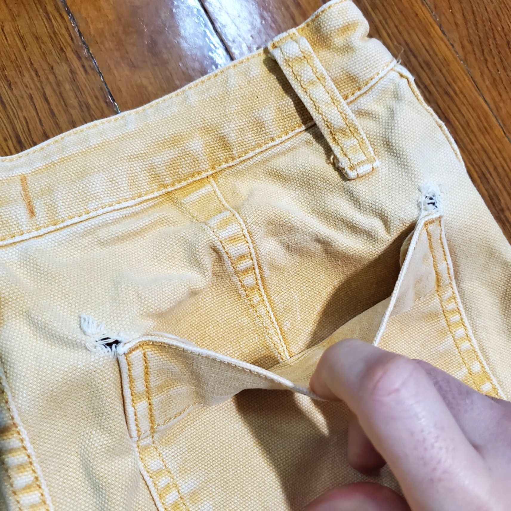 Madewell Madewell Camp Shorts Casual Shirt Woman Regular Yellow Canvas 3in Inseam 26 5-Pocket Distressed Vintage No Size 26" / US 2 / IT 38 - 4 Thumbnail