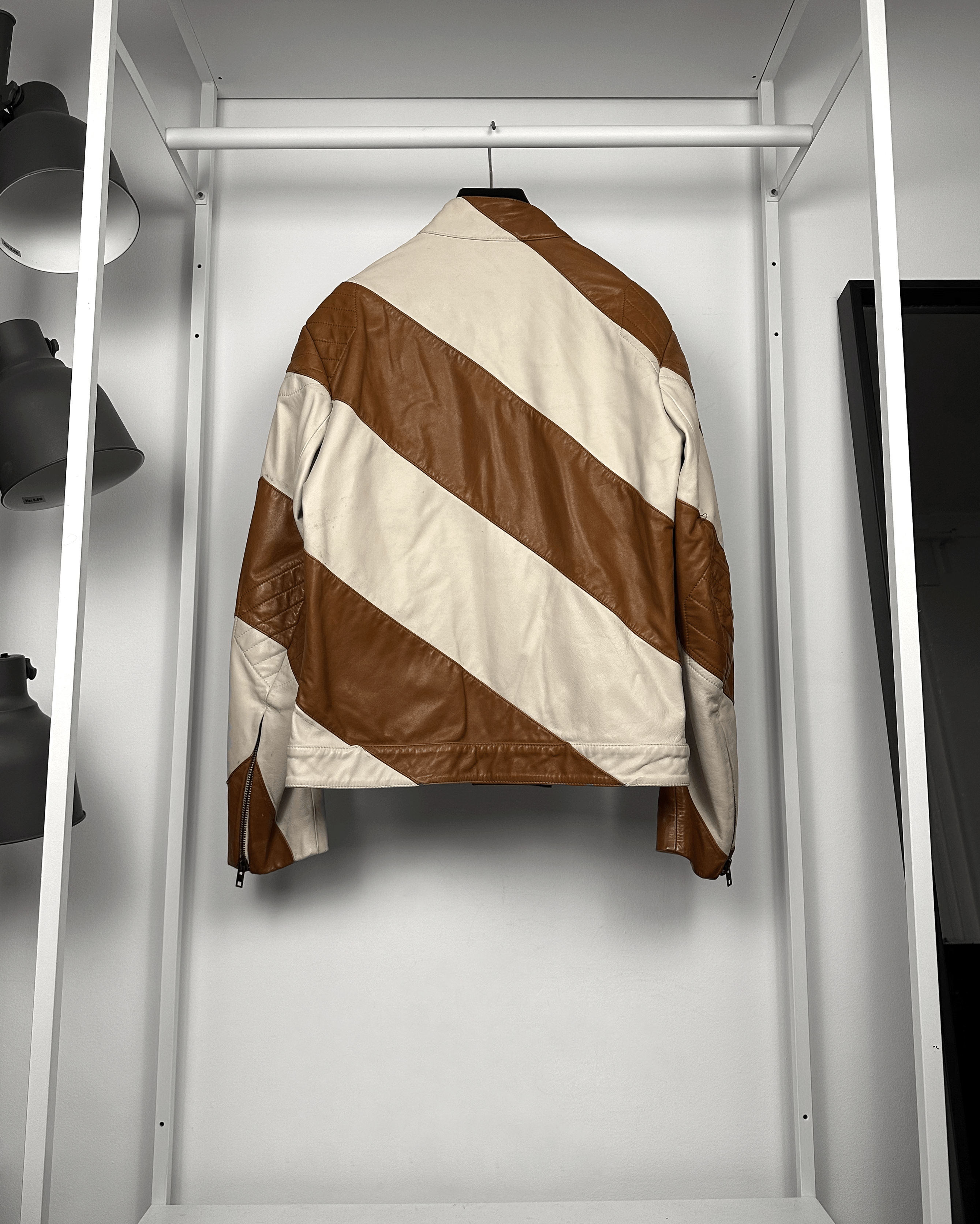 Maison Margiela Maison Margiela Sample Two Tone Leather Biker Jacket Size US M / EU 48-50 / 2 - 2 Thumbnail