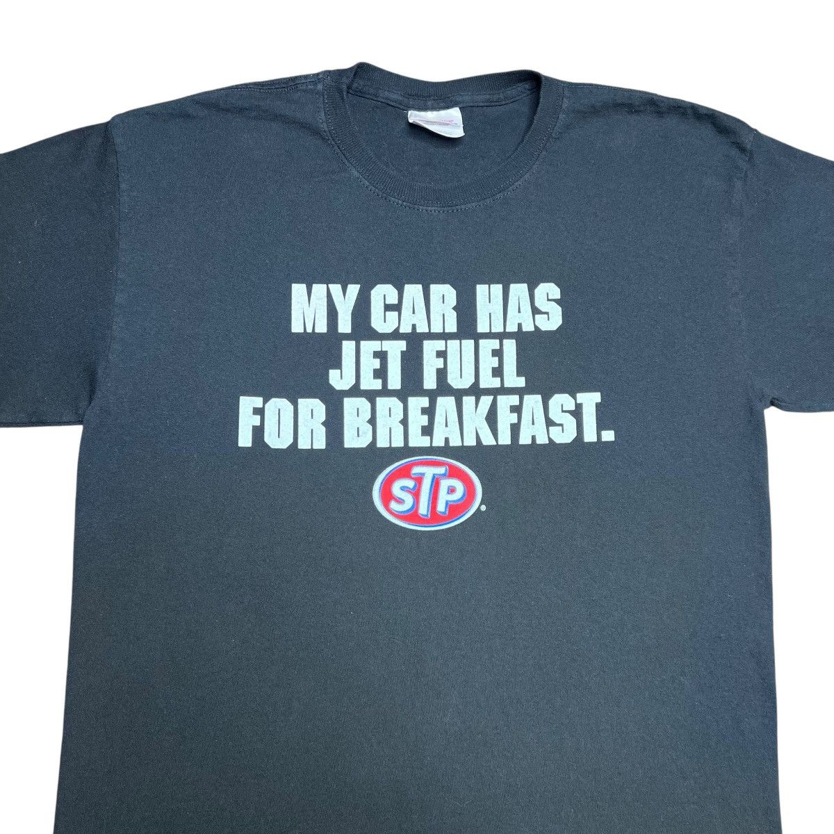 Hanes Vtg 2000s STP Racing My Car Hats Jet Fuel For Breakfast Tee Size US M / EU 48-50 / 2 - 4 Thumbnail