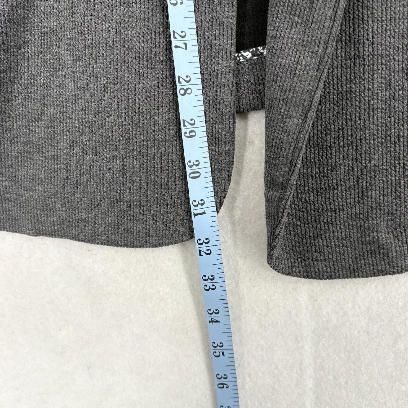 Vintage Skies Are Blue Blazer Jacket Womens 2X Gray Knit Open Front Pockets Plus-Size Curvy 2X Fall Spring Casual Business Women Long Sleeve Size XXL / US 16-18 / IT 52-54 - 7 Thumbnail