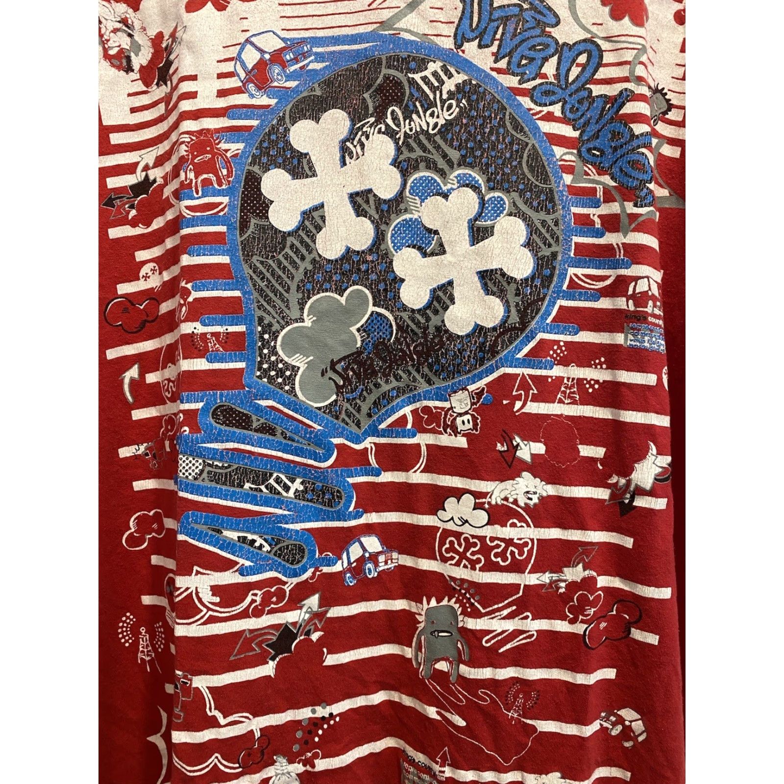 Vintage VINTAGE 5ive Jungle Mens Large Red Graphic T-shirt L Street L Mens Size US L / EU 52-54 / 3 - 4 Thumbnail