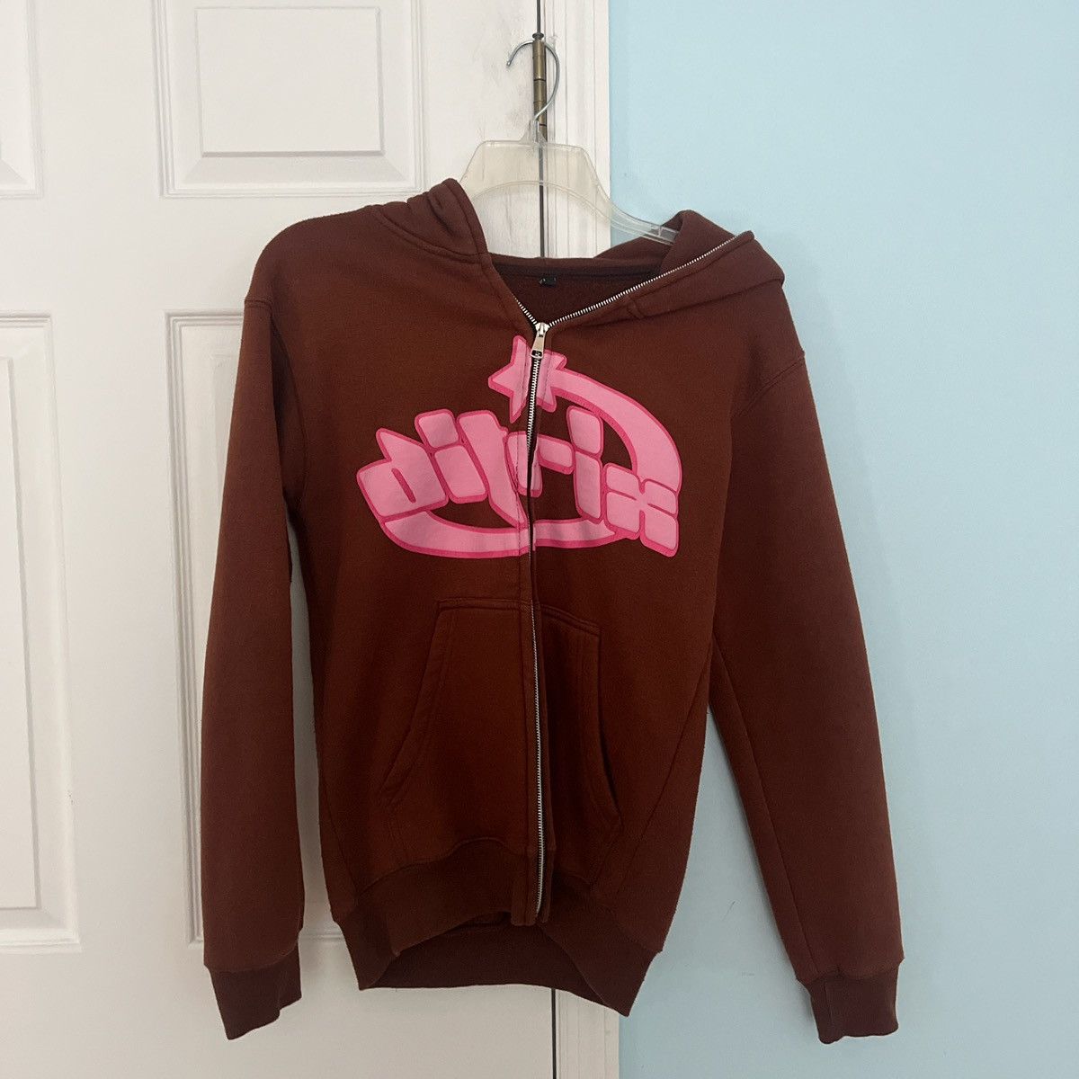 Other “DITRIX” Pink & Brown Large Full Zip Hoodid Size US L / EU 52-54 / 3 - 1 Thumbnail