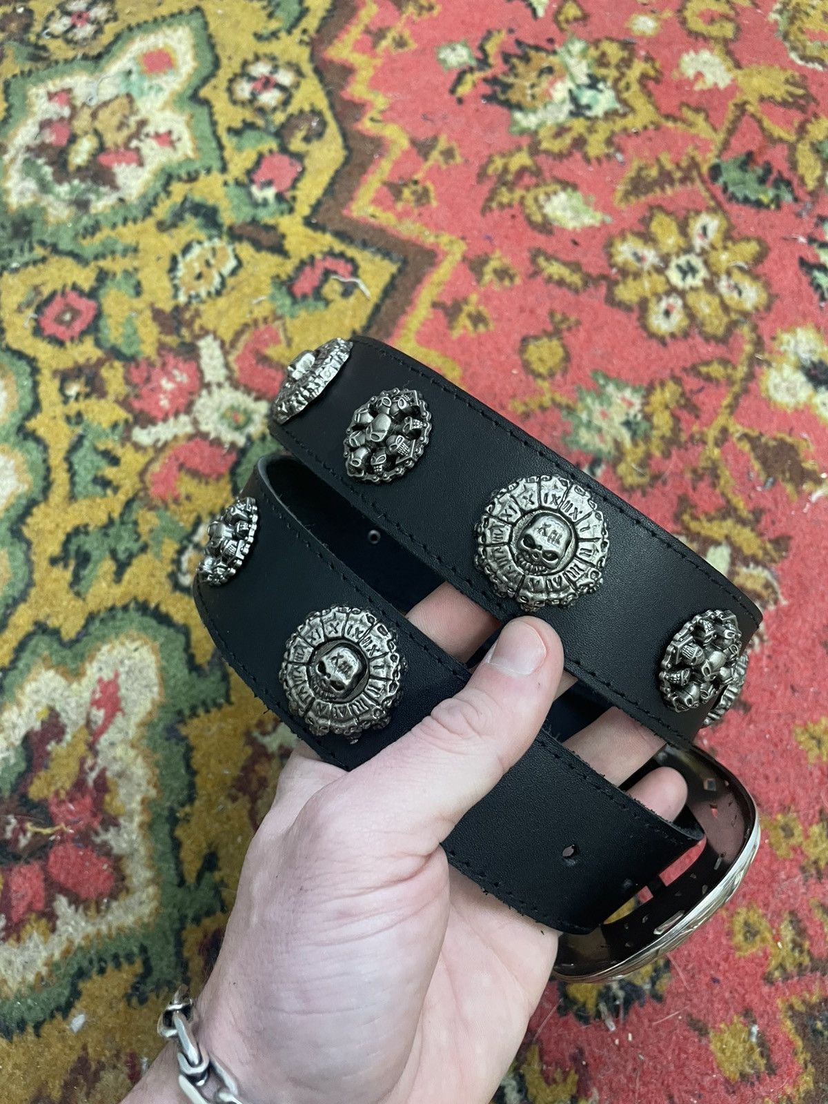Japanese Brand VINTAGE METAL STUDDED RARE LEARHER BELT PUNK OPIUM 2000s Size ONE SIZE - 12 Thumbnail