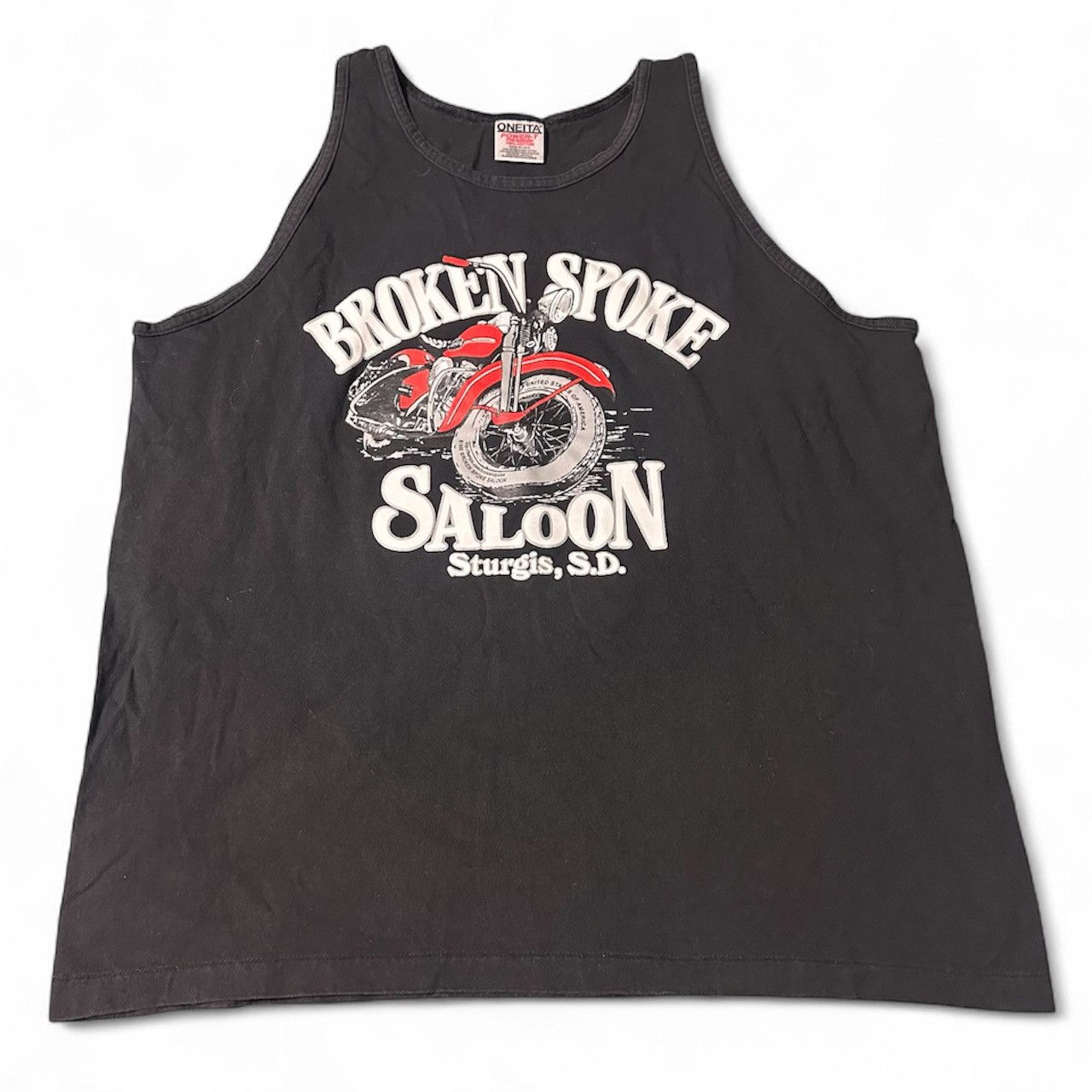 Vintage VTG 90s Broken Spoke Saloon Tank Sturgis Motorcycle Rally Size US XL / EU 56 / 4 - 1 Thumbnail