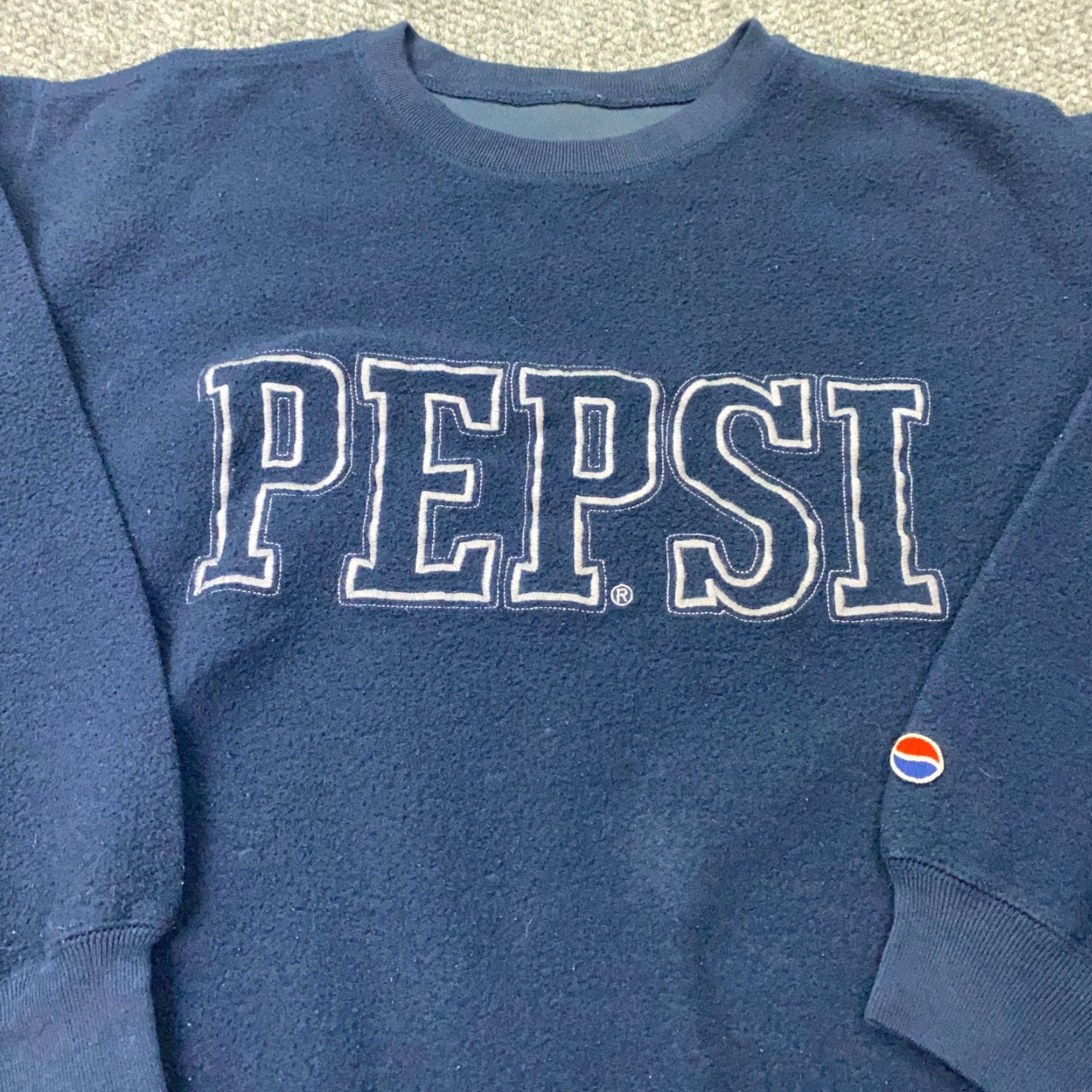Vintage VINTAGE Pepsi Cola Sweatshirt Mens Large Blue Reverse Fleece Sweater Boxy 80s 90s Size US L / EU 52-54 / 3 - 2 Thumbnail
