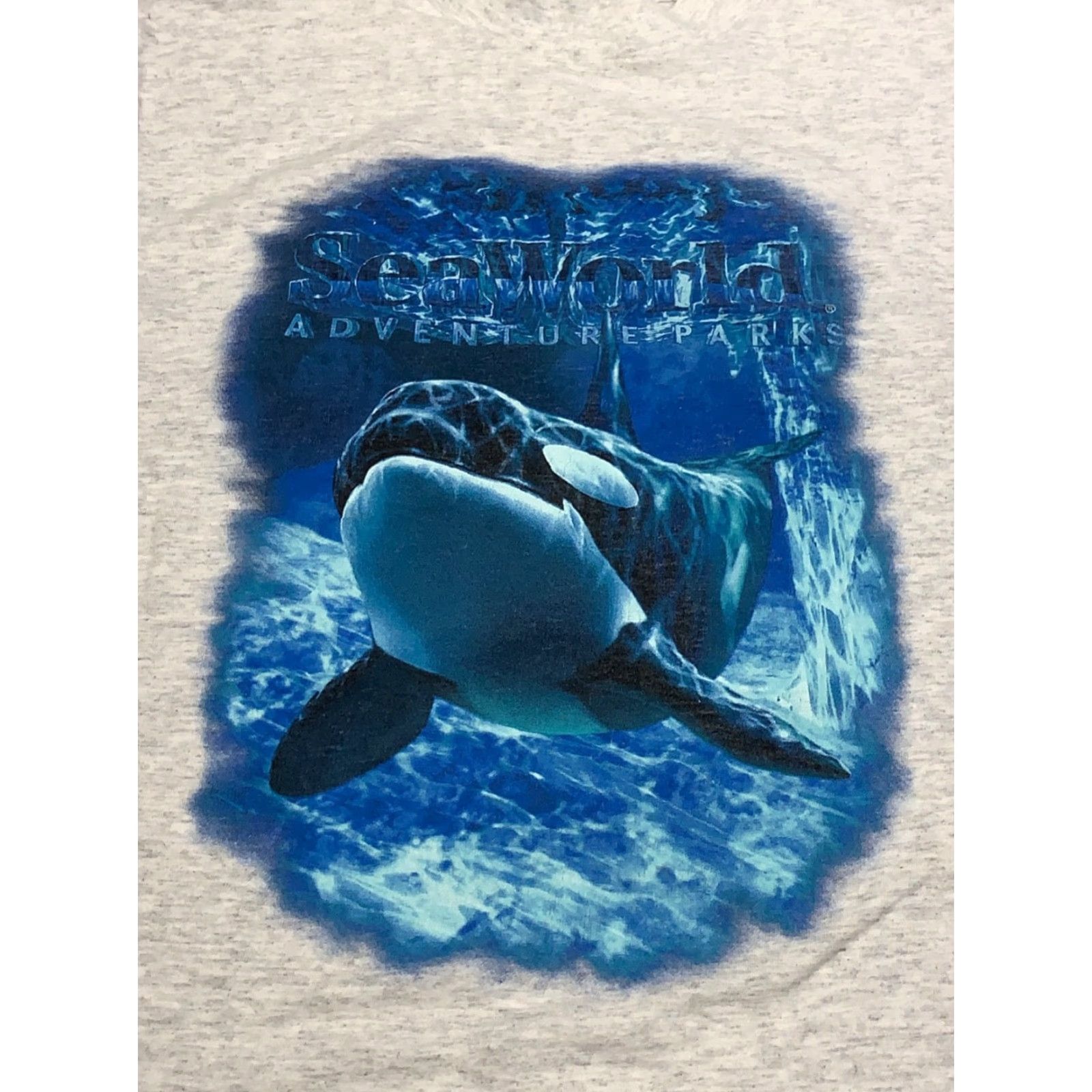 Tultex VINTAGE Seaworld Adventures T Shirt Mens L Gray Orca Shamoo 11698 Size US L / EU 52-54 / 3 - 2 Thumbnail