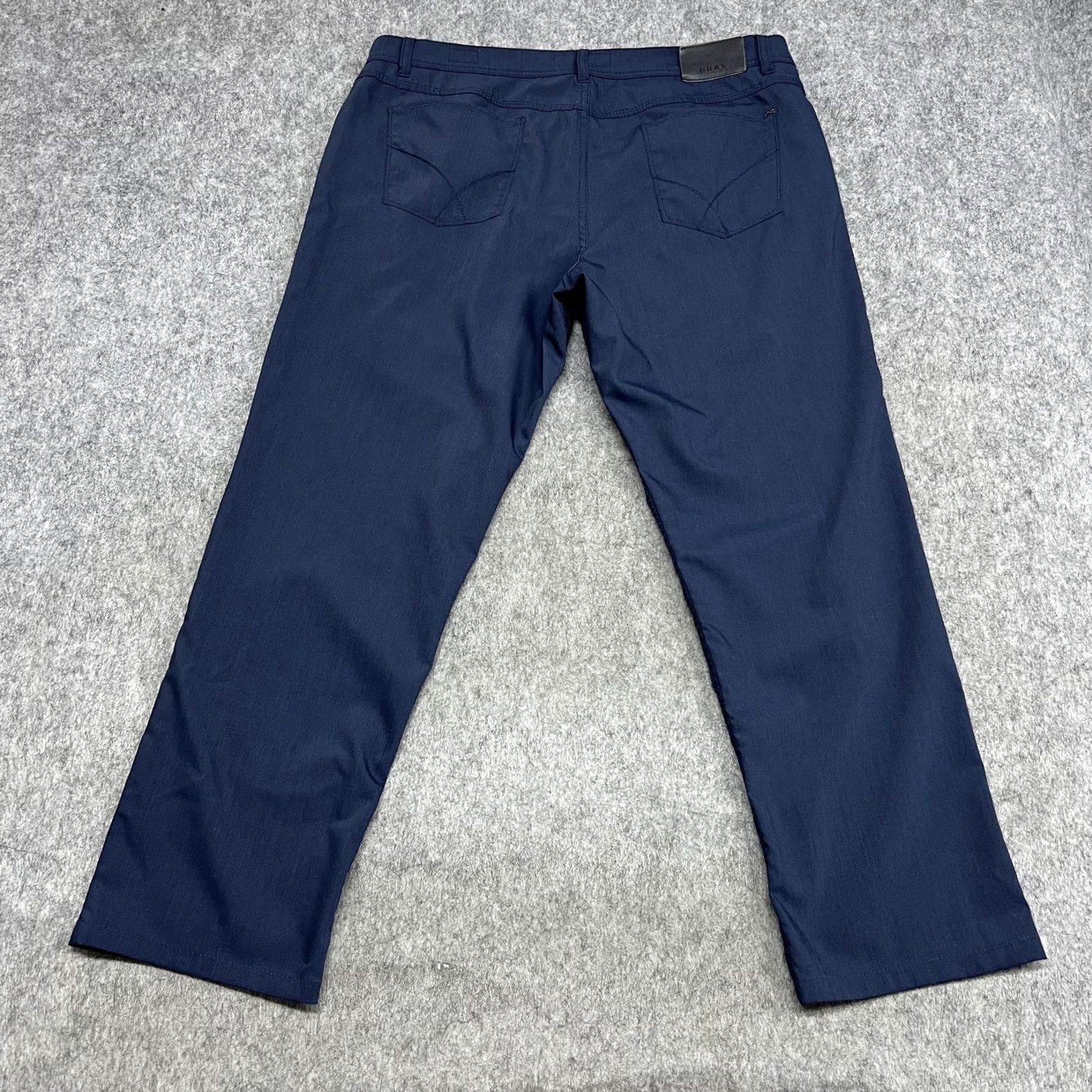 BRAX Brax Pants Mens 40x34 Navy Blue Cooper Fancy Wool Stretch Trousers FIT39x29.5 Size US 40 / EU 56 - 2 Thumbnail