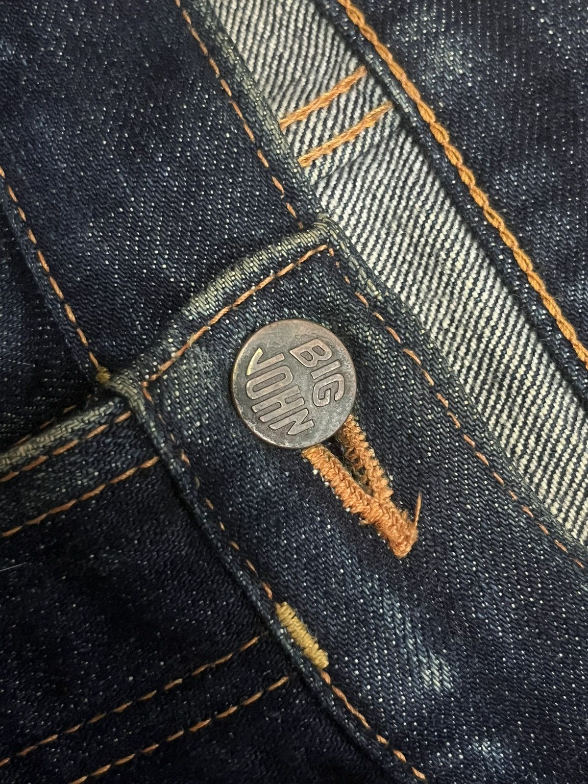 Sugar Cane ⚡️Selvedge⚡️Big John X Takeo Kikuchi Navy Blue Washed Raw Jean Size US 34 / EU 50 - 7 Thumbnail