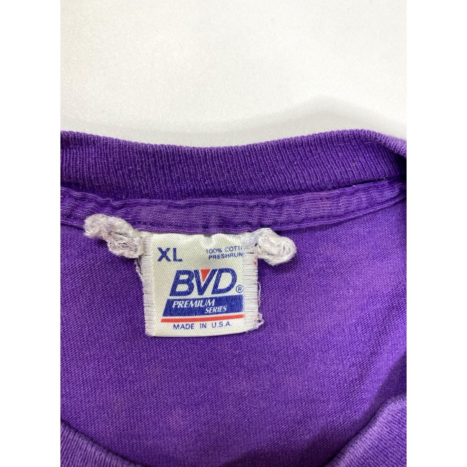 Vintage VINTAGE B.V.D T-Shirt Shirt Men's XL Purple 90s USA Pocket Cotton Crew Neck Short Sleeve Logo 1990s Womens Mens Girls Size US XL / EU 56 / 4 - 7 Thumbnail