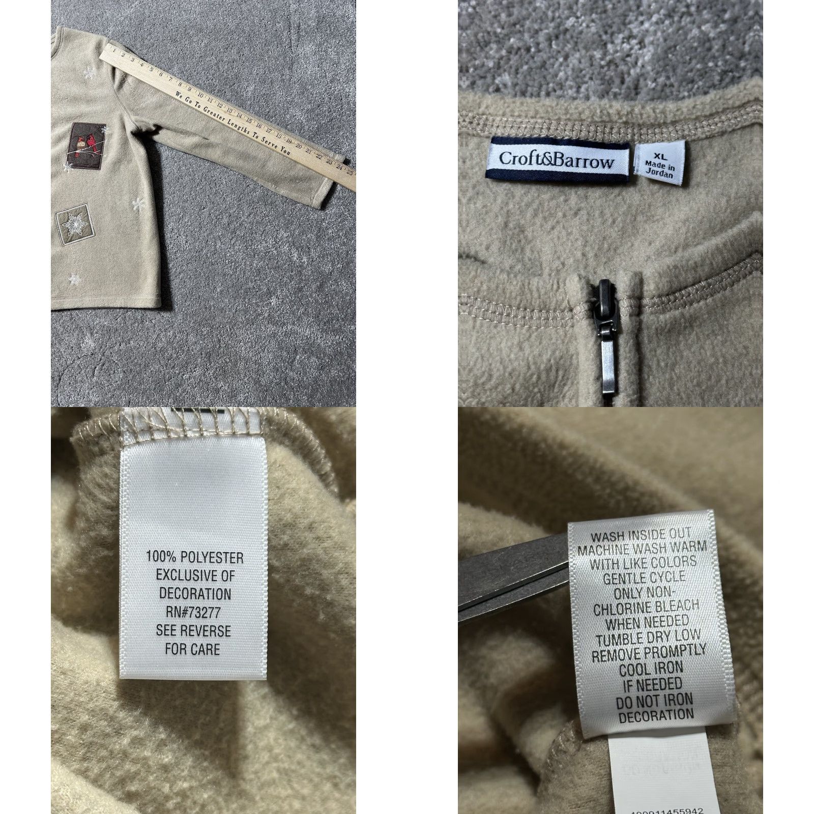 Croft & Barrow VINTAGE Croft & Barrow Sweater Full Zip Women XL Beige 90s Bird Snowflakes Christmas Holiday Winter Cozy Cottagecore Mens? Women? Size XL / US 12-14 / IT 48-50 - 8 Thumbnail