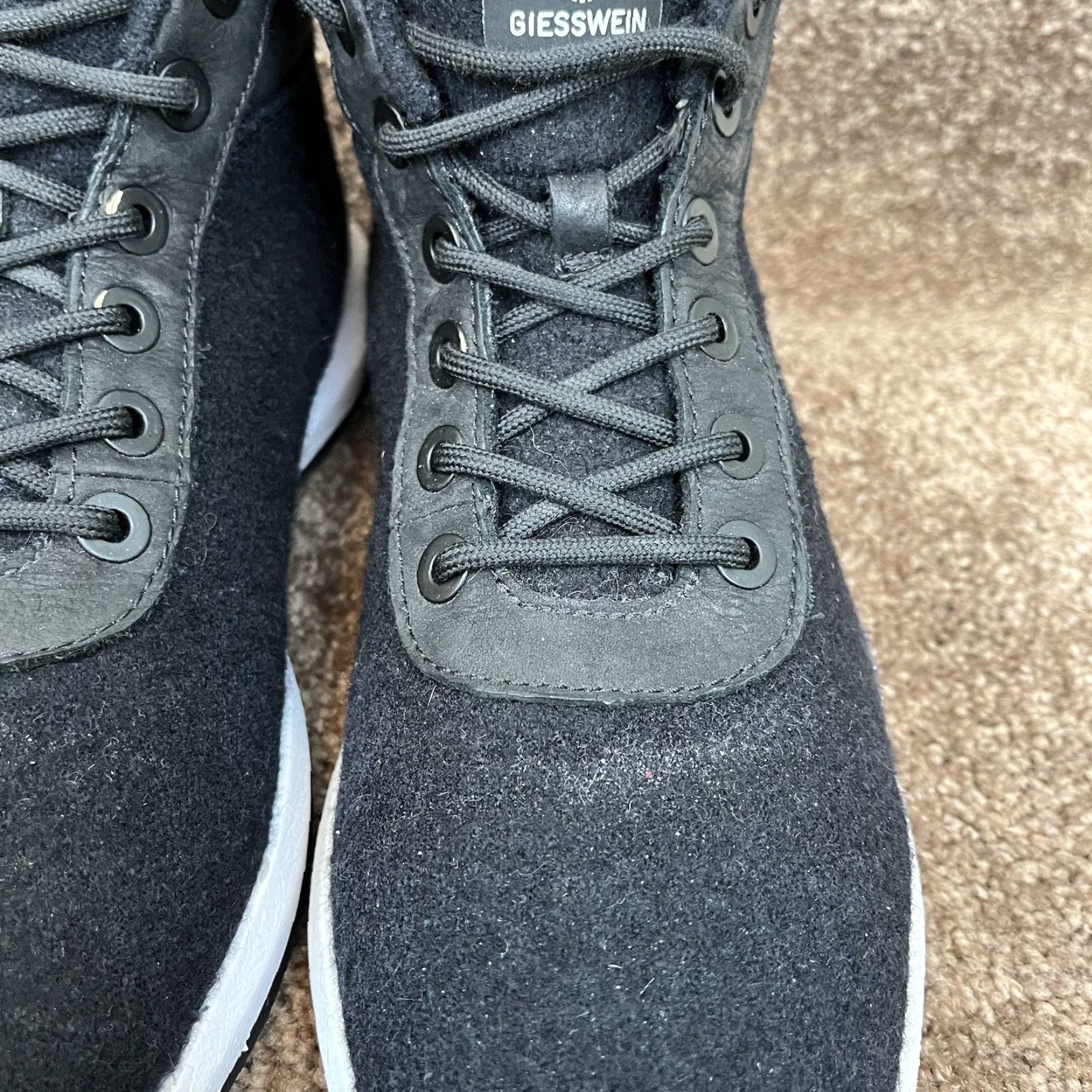 Vintage VINTAGE GIESSWEIN Shoes Men 10 EU 43 Black Merino Wool High Top Runners Trainers Sneaker Size US M / EU 48-50 / 2 - 6 Thumbnail