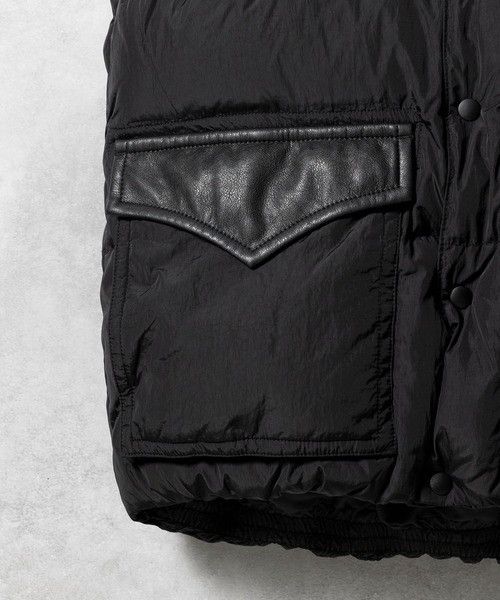 Number (N)ine Number nine COMBINATION DOWN VEST Nylon Leather Size US L / EU 52-54 / 3 - 4 Thumbnail
