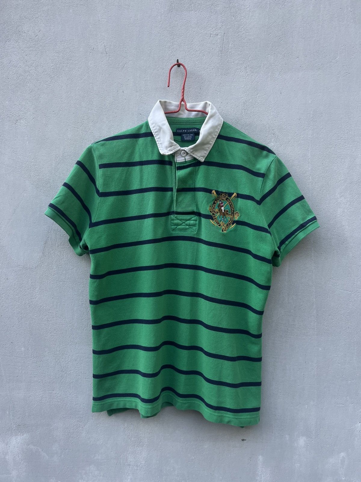 Ralph Lauren Vintage Polo Ralph Lauren Green Rugby Striped Polo T-Shirt Size XL / US 12-14 / IT 48-50 - 3 Thumbnail