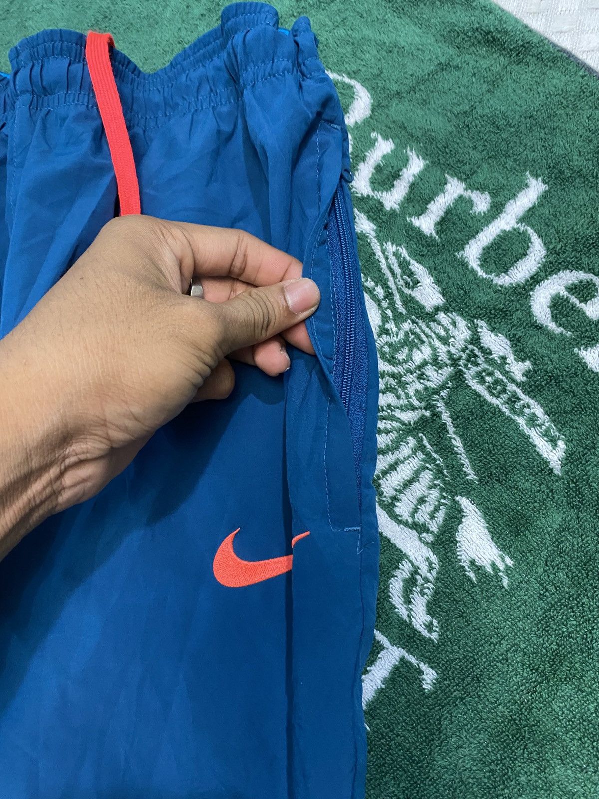 NOCTA × Nike 💥 VINTAGE NIKE 90S BAGGY WIDE LEG SWOOSH TRACK PANTS Y2K Size US 36 / EU 52 - 6 Thumbnail