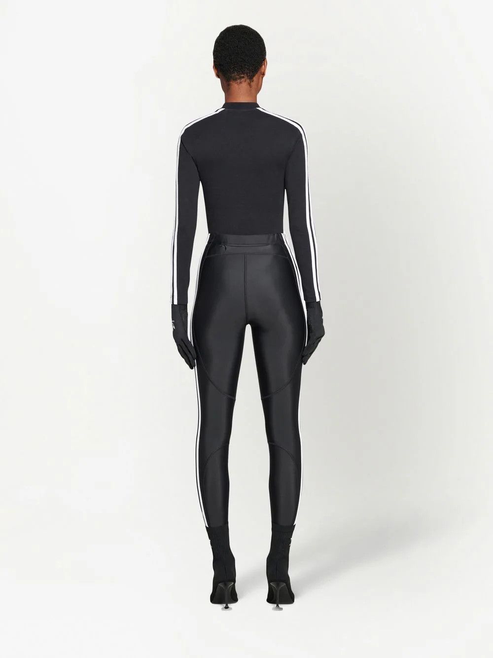 o1srvl11e0424 Balenciaga / Adidas Athletic Leggings in Black Womenswear