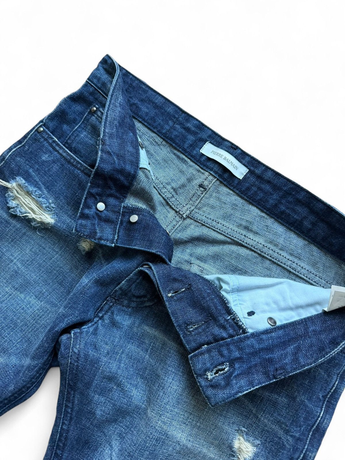 Balmain Early 2010s Pierre Balmain Distressed Skinny Denim Size US 30 / EU 46 - 3 Thumbnail