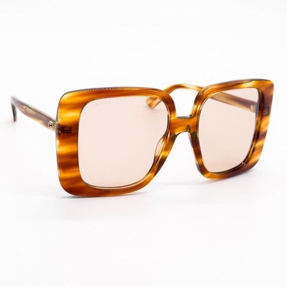 Gucci NEW GUCCI GG1314S 003 SUNGLASSES WOMEN HAVANA BROWN OVERSIZE Size ONE SIZE - 6 Thumbnail