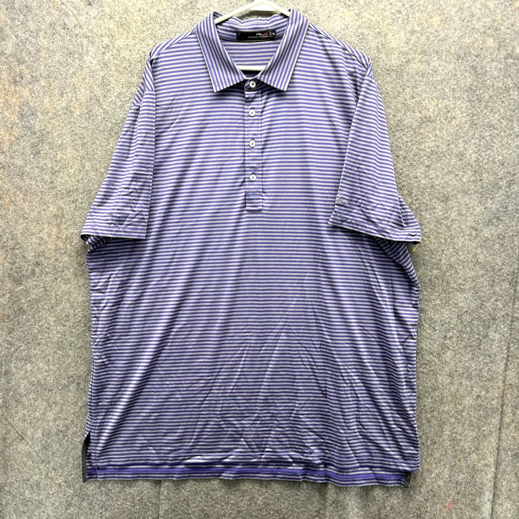 RLX Ralph Lauren Ralph Lauren Polo Shirt Men XXL Adult Purple Gray Striped RLX Golf Polo Shirt Size US XXL / EU 58 / 5 - 2 Thumbnail