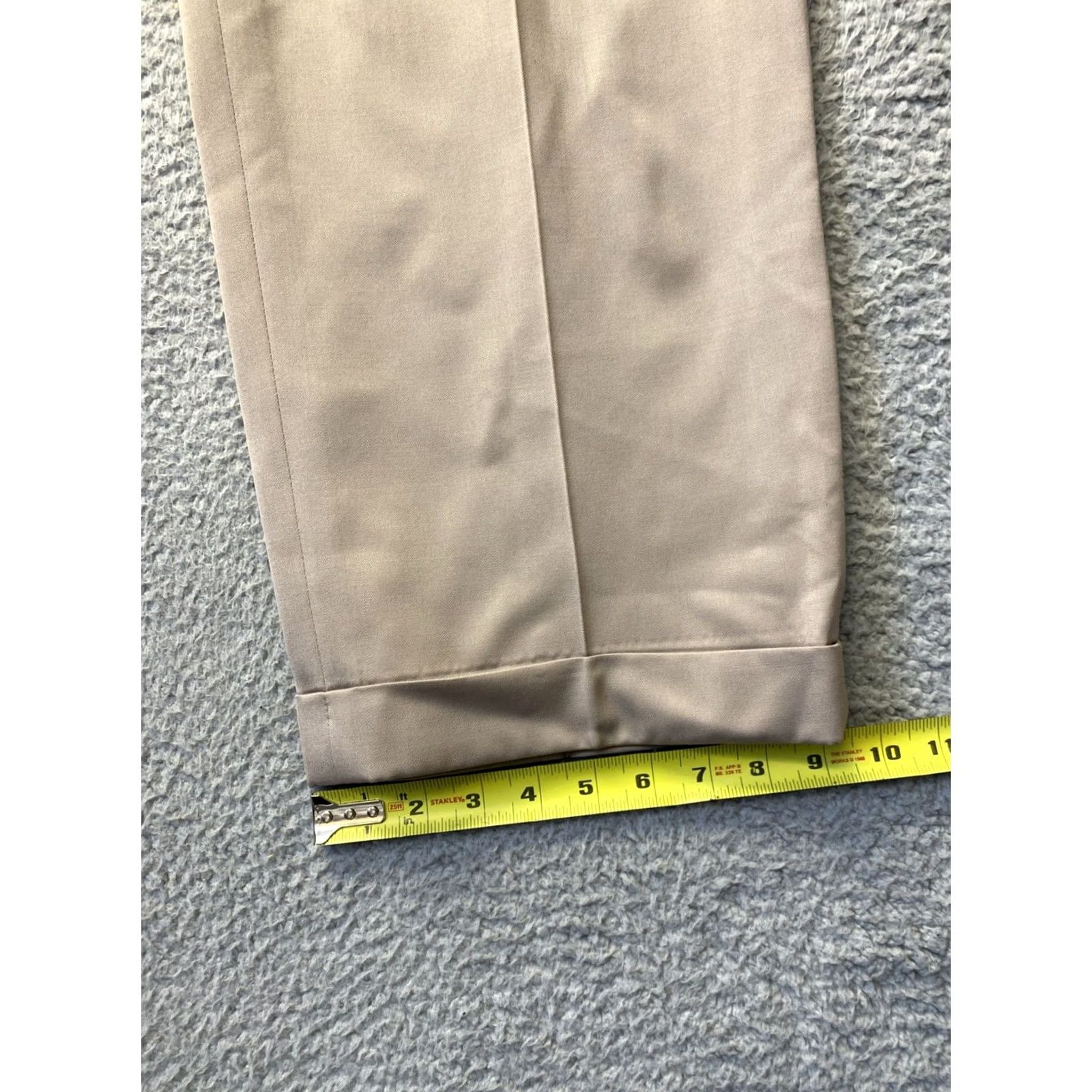 Zanella Zanella Dress Pants Mens 36x35 Tan Khaki Wool Flat Front Regular Straight Waist 36 City Business / 0879 Size US 36 / EU 52 - 6 Thumbnail