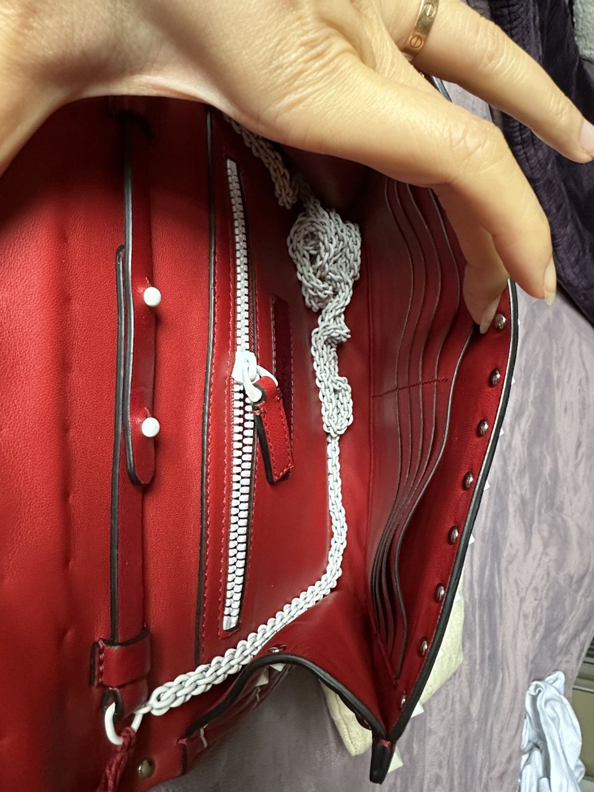 Valentino NEW Valentino Garavani Red Rockstud Spike Nappa Crossbody Size ONE SIZE - 7 Thumbnail