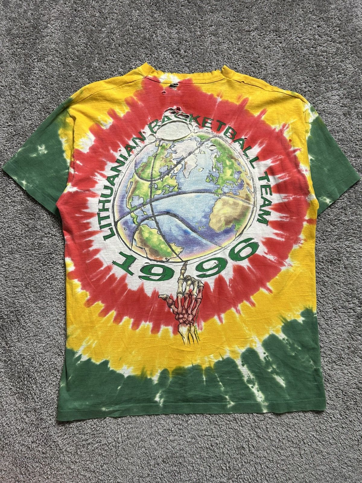 Vintage Vintage 90s Grateful Dead Lithuania Thrashed Tee Liquid Blue Size US XL / EU 56 / 4 - 9 Thumbnail