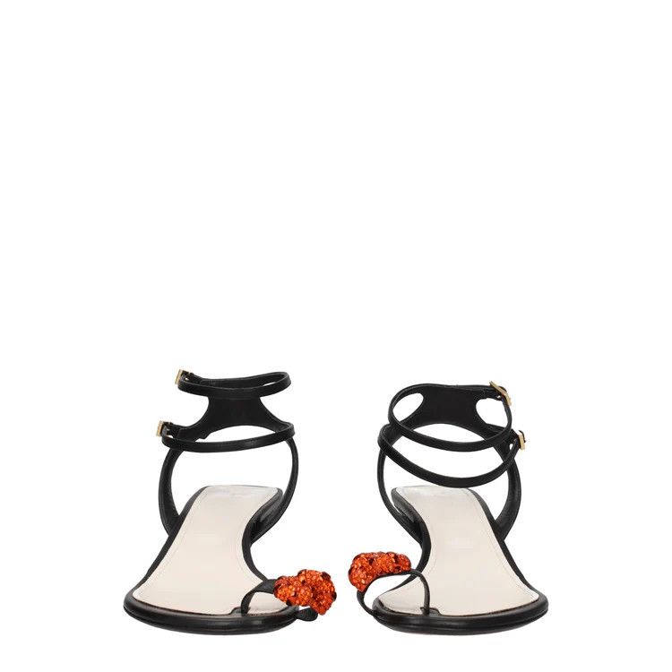 Lanvin ob1o1e1124 Leather Sandals in Black Size US 10 / IT 40 - 3 Thumbnail