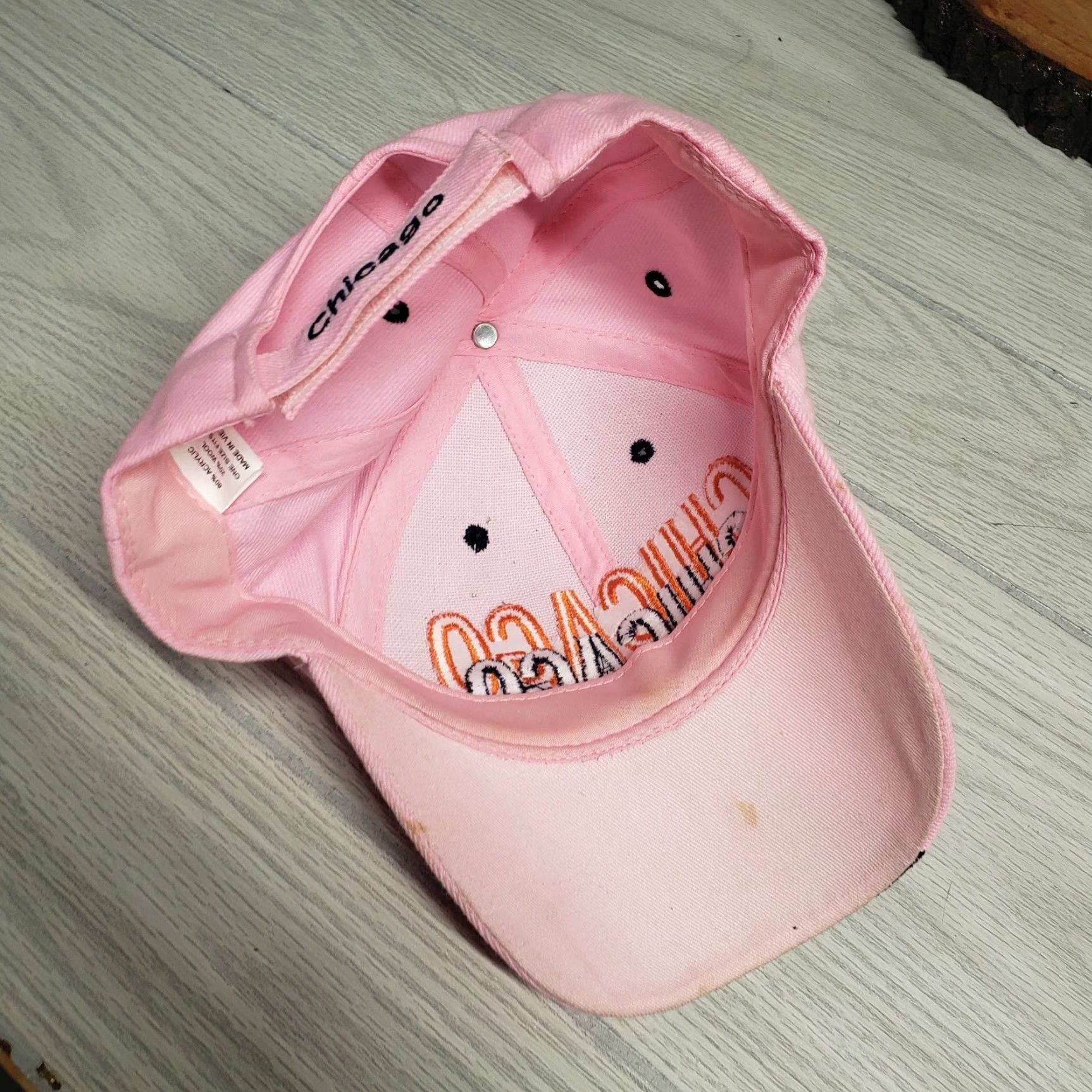 Pinko Chicago Hat Baseball Adult One Size Pink Adjustable Embroidered Cap Men Size ONE SIZE - 5 Thumbnail