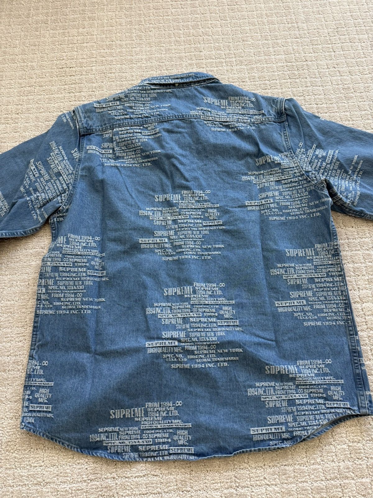 Supreme Supreme Trademark Jacquard Denim Shirt Size US L / EU 52-54 / 3 - 4 Thumbnail