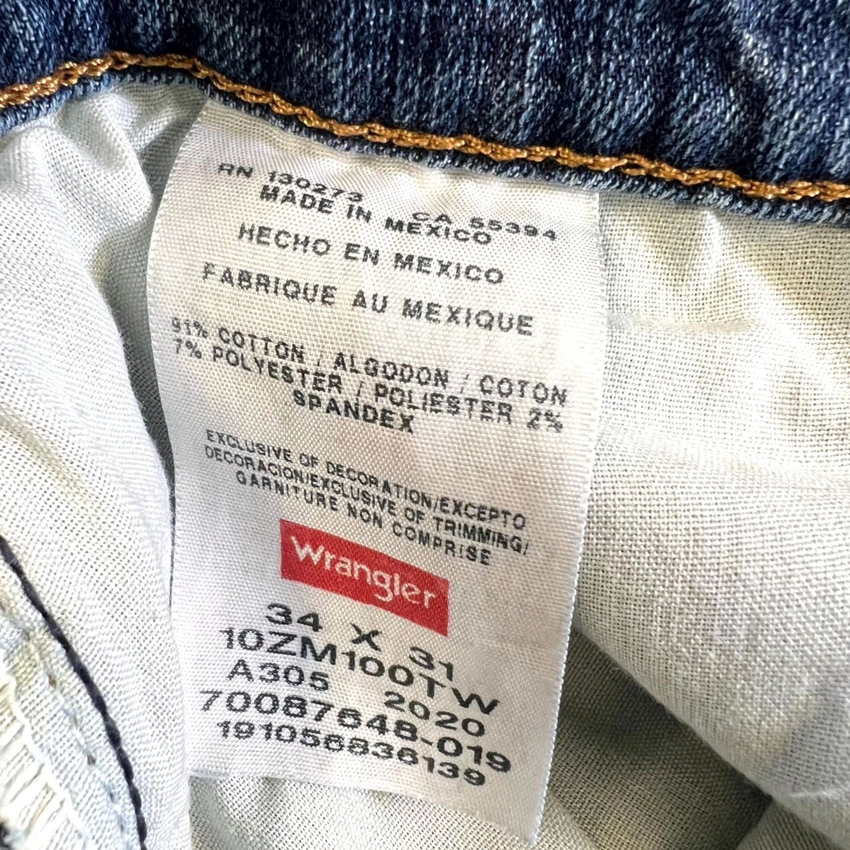 Wrangler Wrangler Jeans Mens 34x31 Blue Denim Regular Fit 5-Pockets Streetwear Size US 34 / EU 50 - 7 Thumbnail