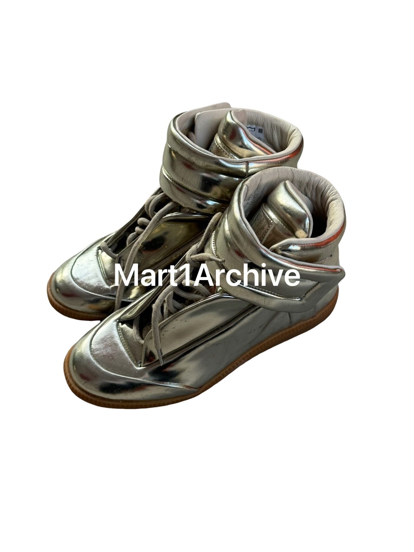 Maison Margiela Maison Margiela Metallic Hi-Top Sneakers Size 36 Size US 6 / IT 36 - 1 Thumbnail
