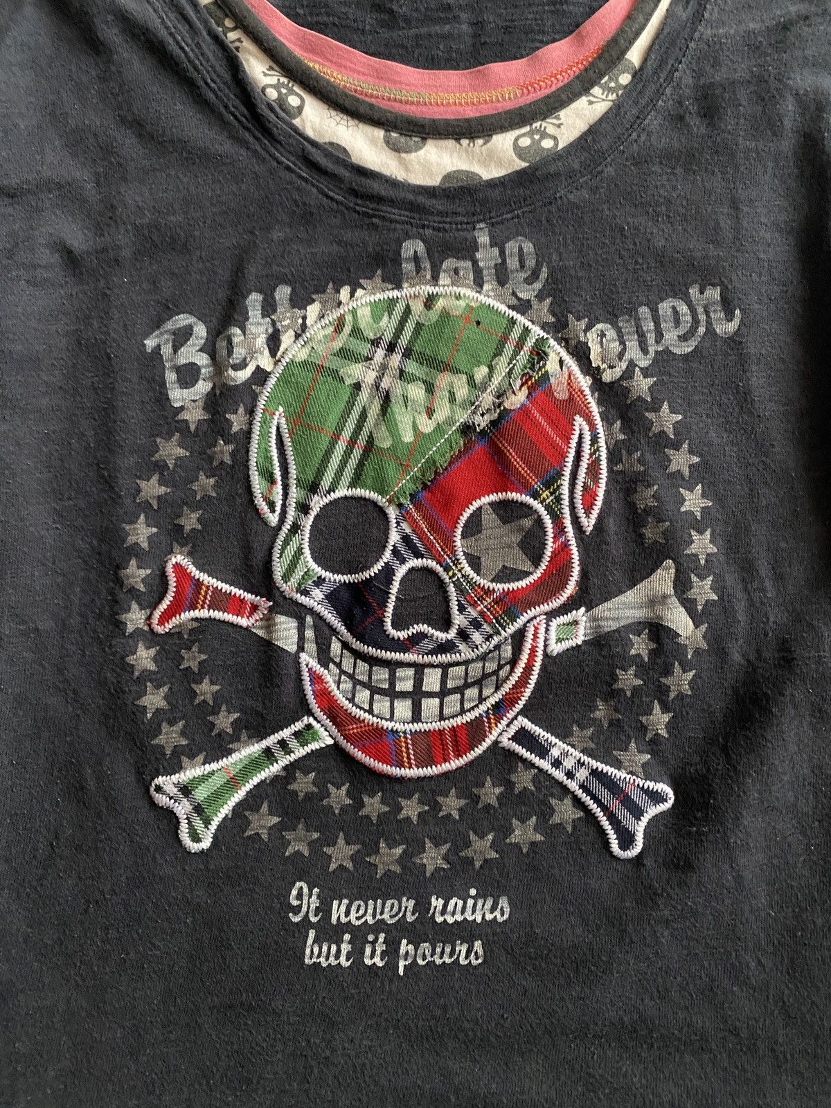 Hysteric Glamour × Undercover Japanese Skull Tartan Poem Longsleeve Tee Shirt Size US M / EU 48-50 / 2 - 8 Thumbnail