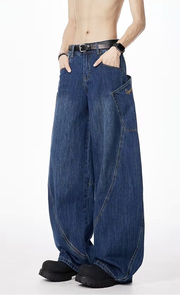 Japanese Brand × Jean Y2K Baggy Blue Cargo Jeans Size US 34 / EU 50 - 4 Thumbnail