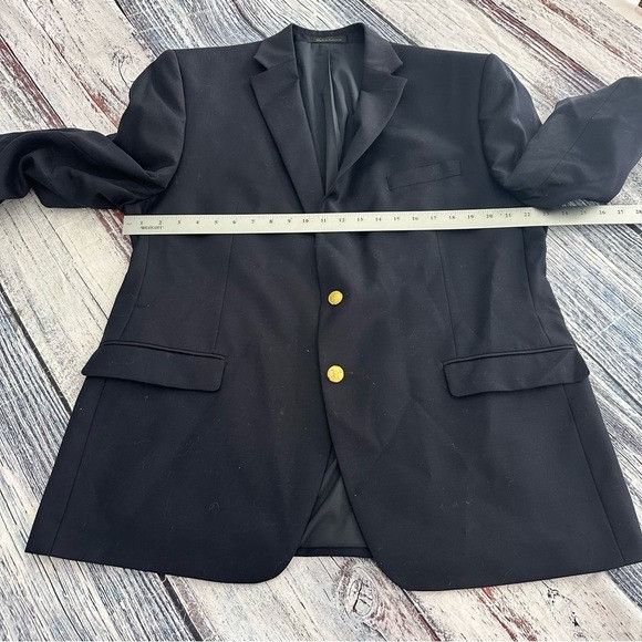 Ralph Lauren Lauren Ralph Lauren 100% Wool Men's Navy Suit Blazer Size 46R - 7 Thumbnail