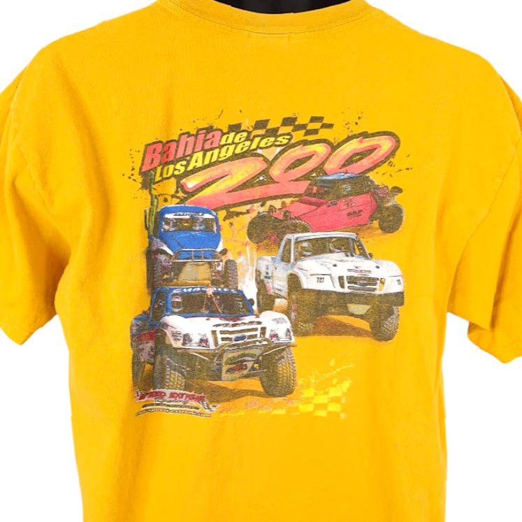 Vintage Bahia De Los Angeles 200 T Shirt Mens Size Large Yellow Off Road Racing Size US L / EU 52-54 / 3 - 2 Thumbnail