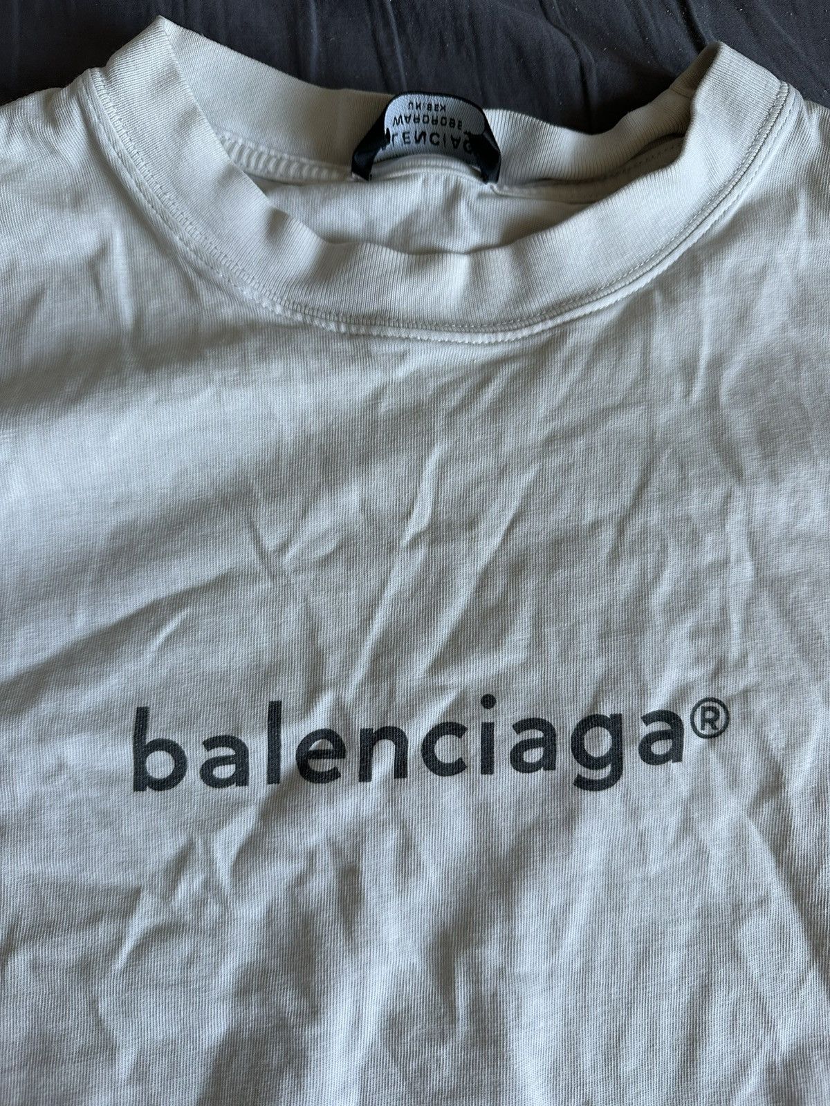 Balenciaga BALENCIAGA WARDROBE LOGO T-SHIRT – WHITE Size US XL / EU 56 / 4 - 2 Thumbnail