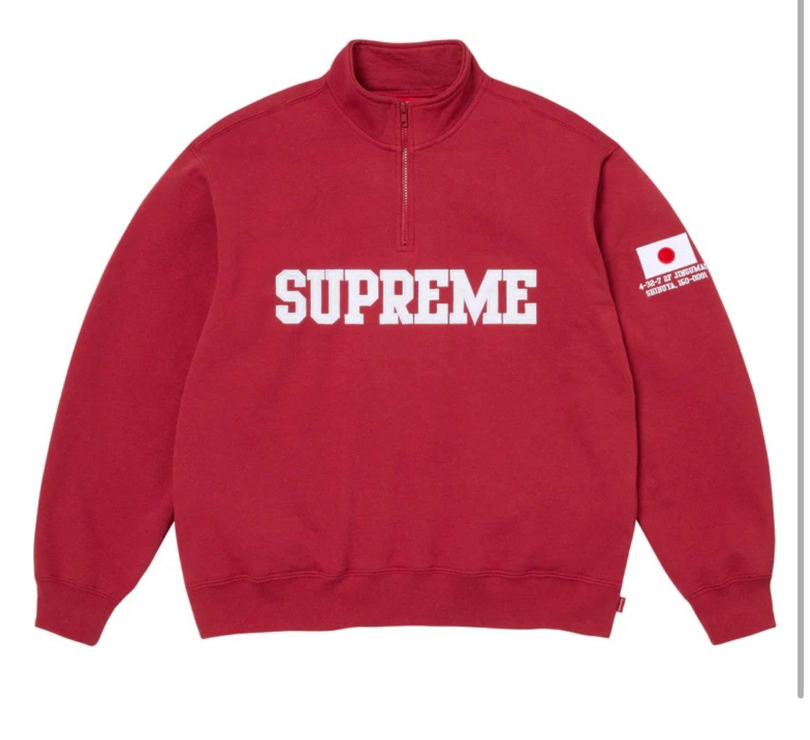 Supreme Supreme Shop Flag Half Zip Pullover Red Size Medium Size US M / EU 48-50 / 2 - 4 Thumbnail