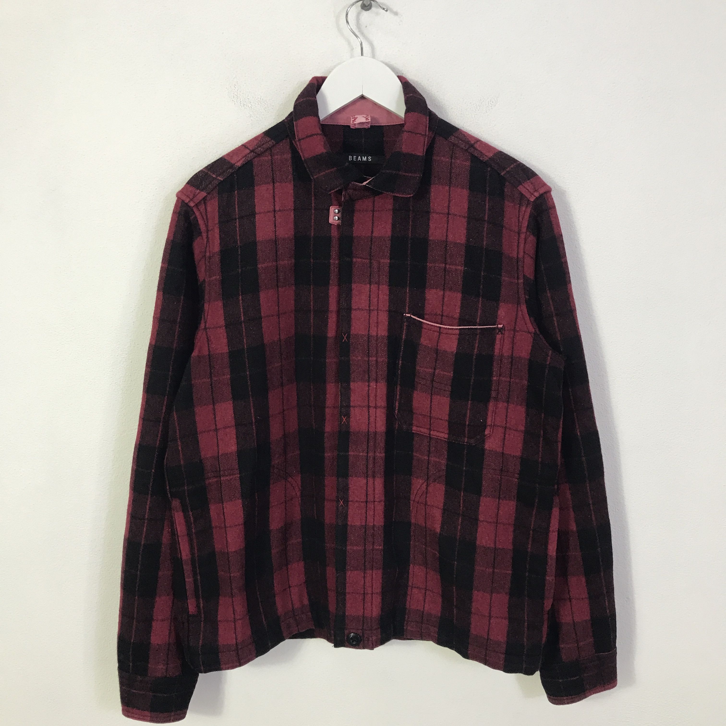 Beams Japan beams Design Tartan flannel pubk jacket K84B6 Size US M / EU 48-50 / 2 - 1 Thumbnail