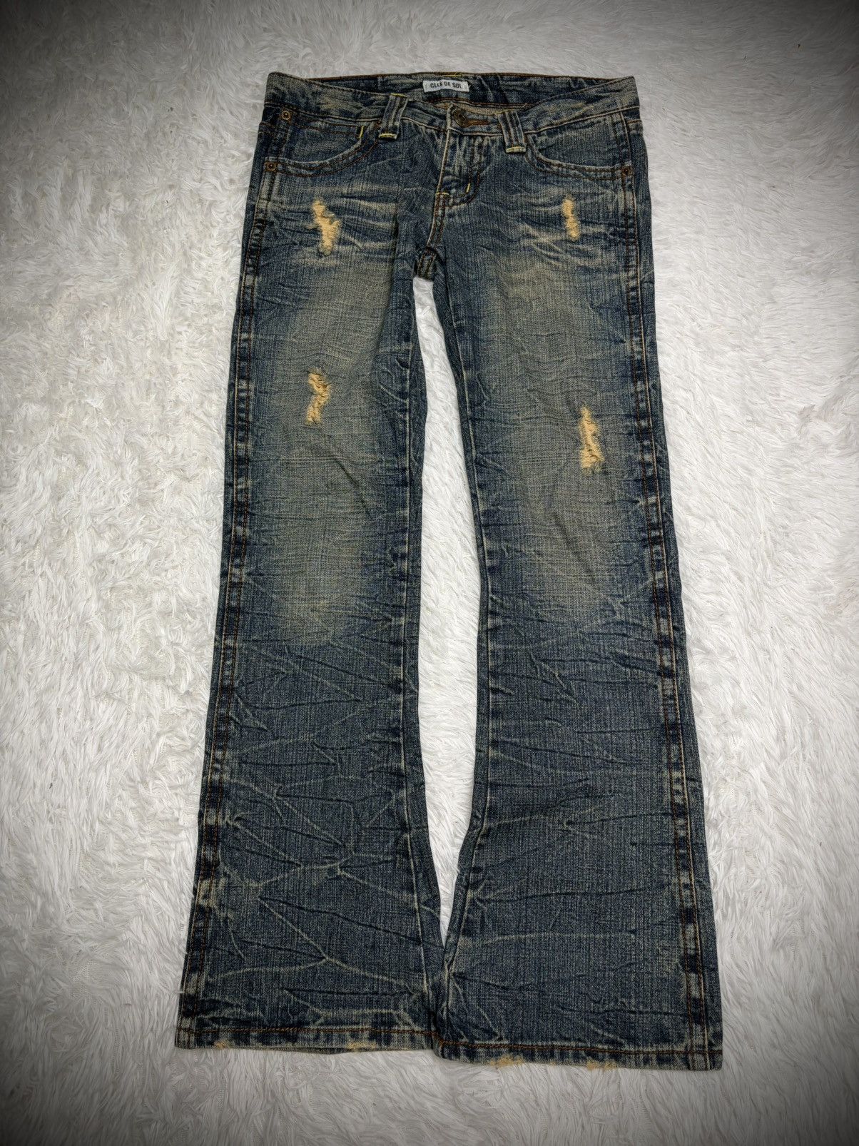 Tornado Mart Japanese brand mudwash vintage flared jeans Size 28" / US 6 / IT 42 - 1 Thumbnail