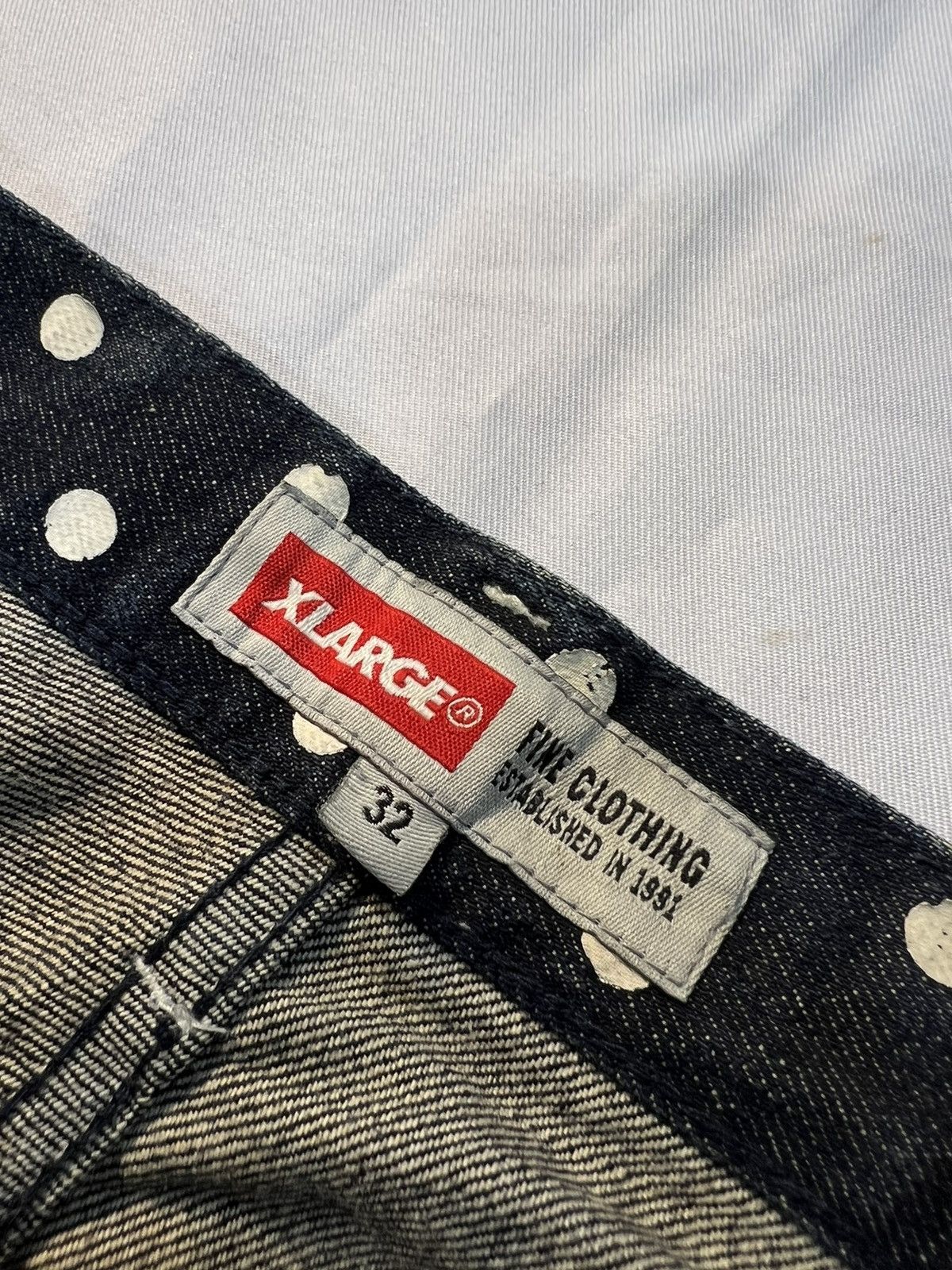 Japanese Brand × Xlarge X-LARGE POLKA DOTS PATTERN SELVEDGE DENIM PANT Size US 33 - 10 Thumbnail