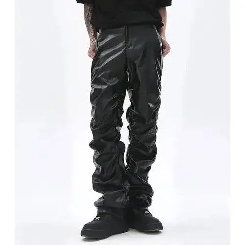 Other Loose Ruched Casual PU Leather Pant Size US 32 / EU 48 - 3 Thumbnail