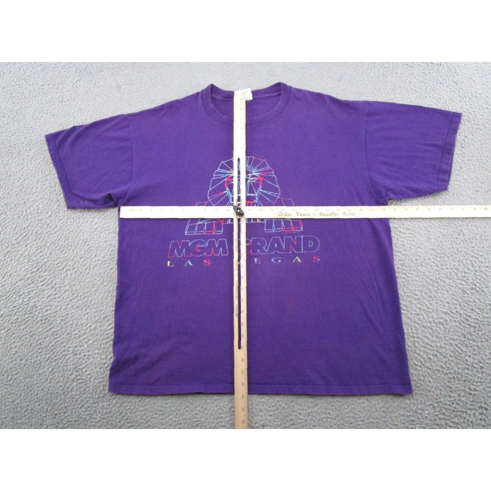 Vintage VINTAGE MGM Grand Las Vegas Casino Spell Out Shirt Purple Men's XL 90s T-Shirt 1990s Size US XL / EU 56 / 4 - 6 Thumbnail