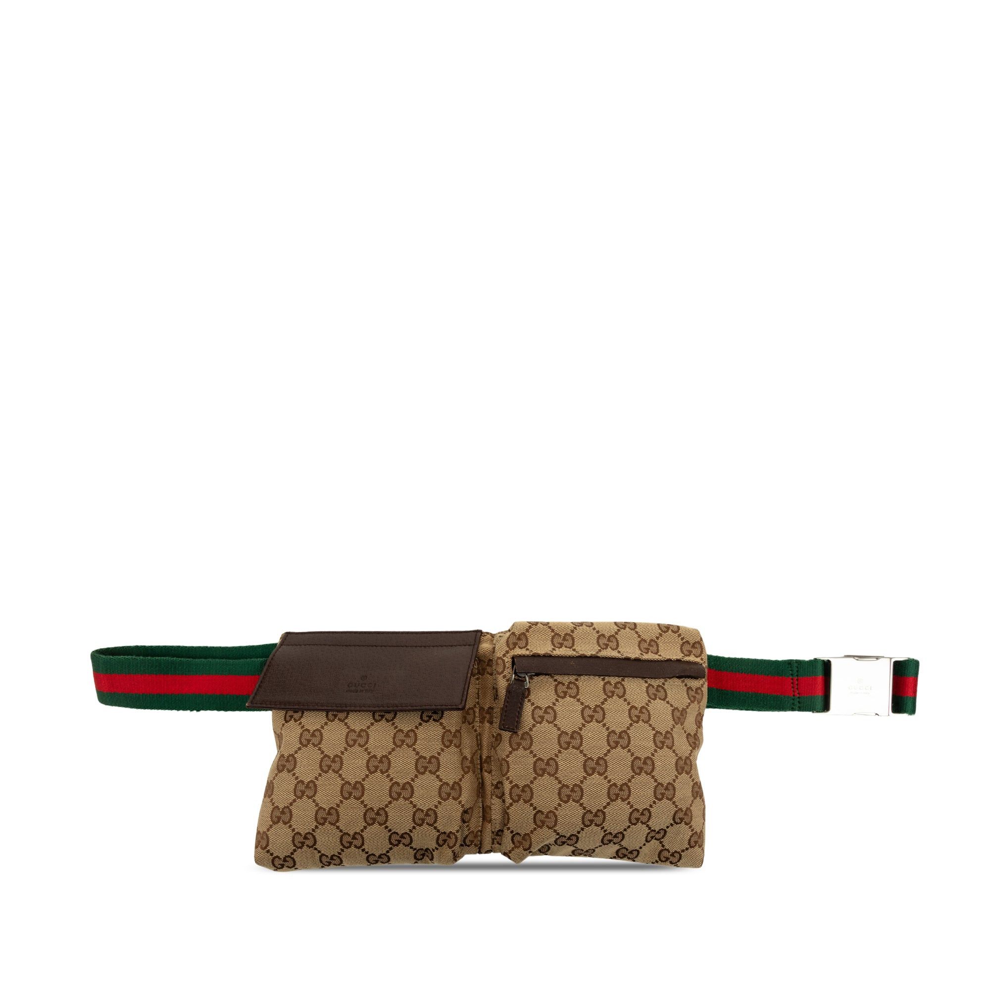 Gucci GG Canvas Web Double Pocket Belt Bag Size ONE SIZE - 1 Thumbnail