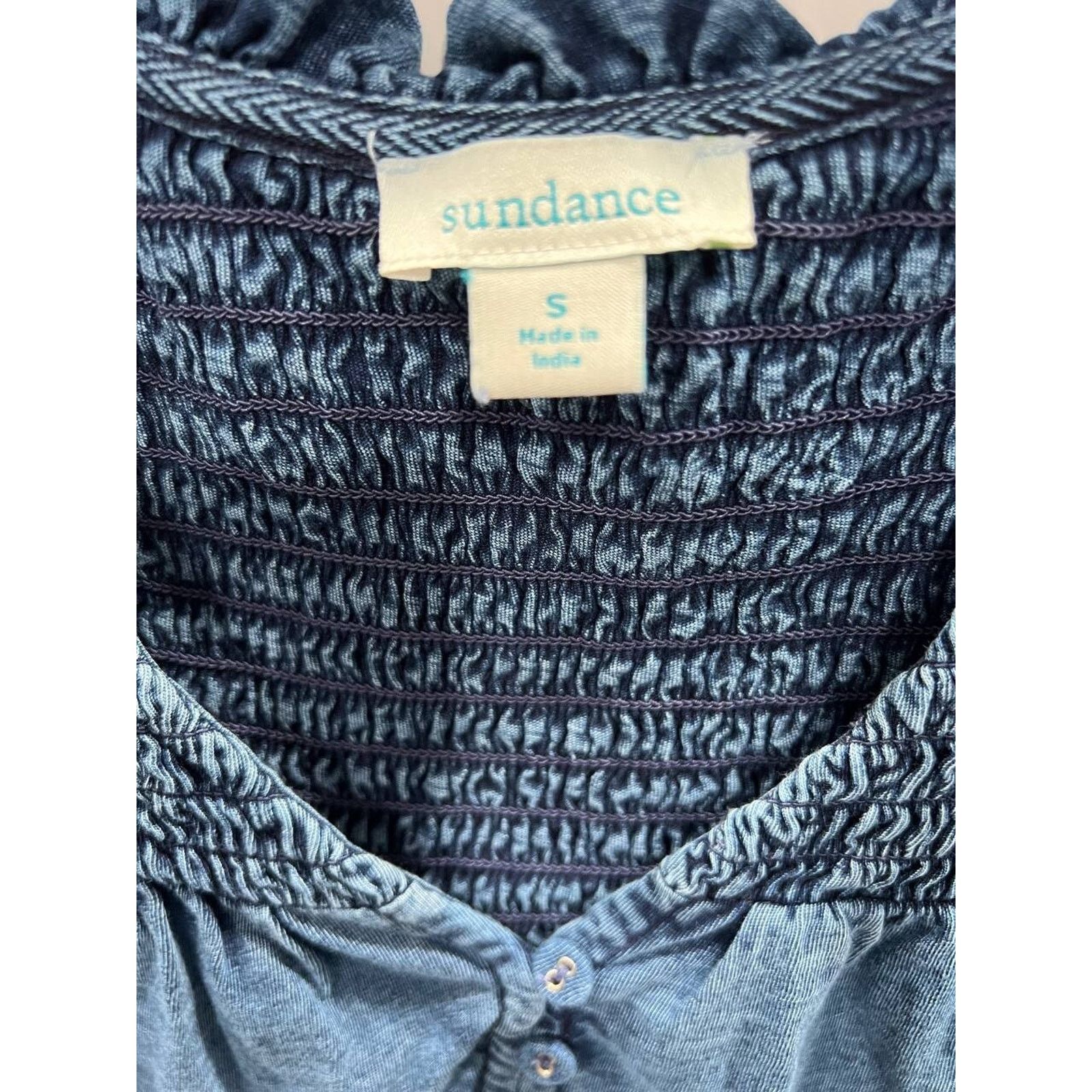 Sundry Sundance Sleeveless Smocked Cotton Tank Boho Peasa S A000434 Size S / US 4 / IT 40 - 3 Thumbnail