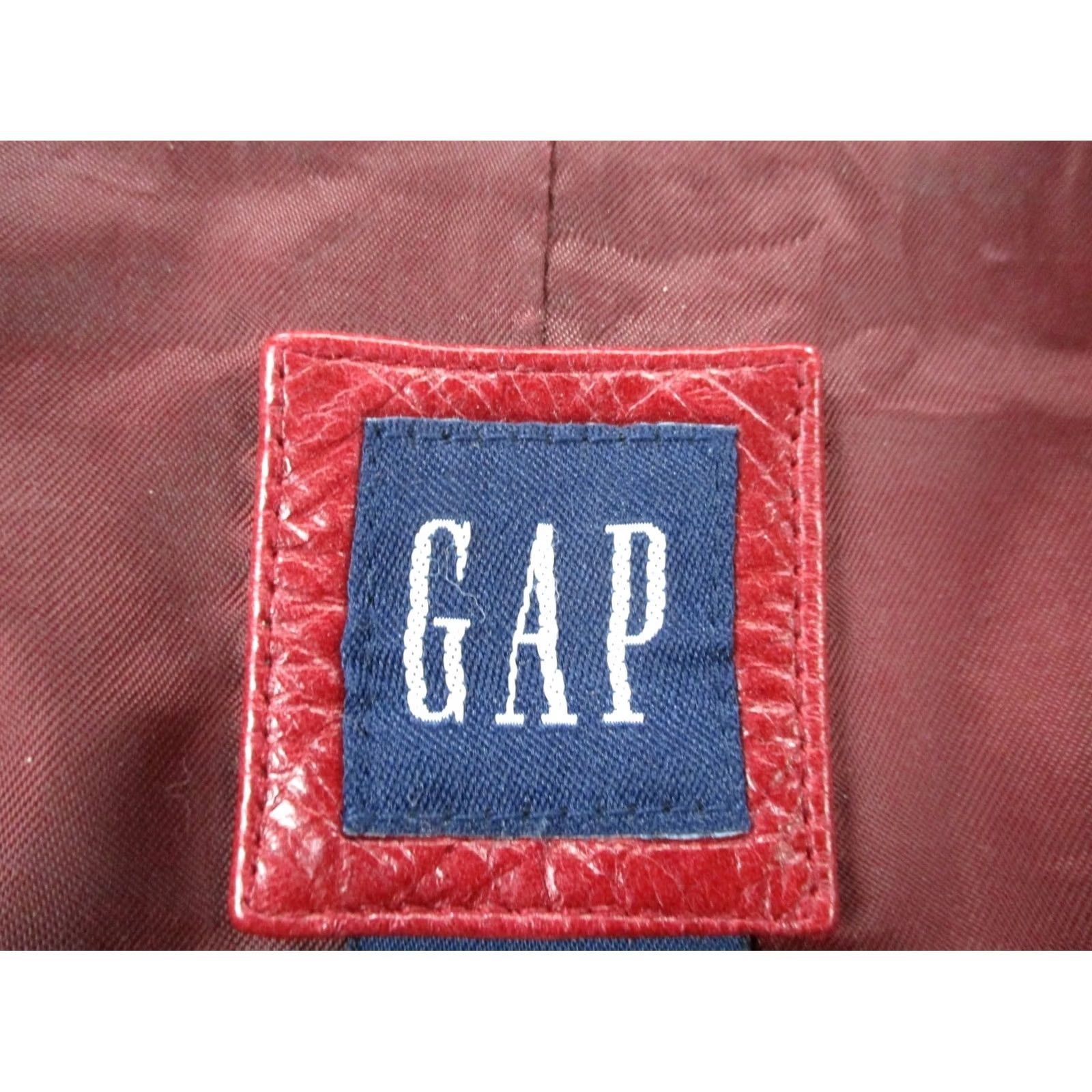 Gap VINTAGE Gap Jacket Womens S Red Leather Coat Biker Lined Windproof Pockets Casual Fall Spring Summer Winter Mens Womens Girls Boys Size S / US 4 / IT 40 - 6 Thumbnail