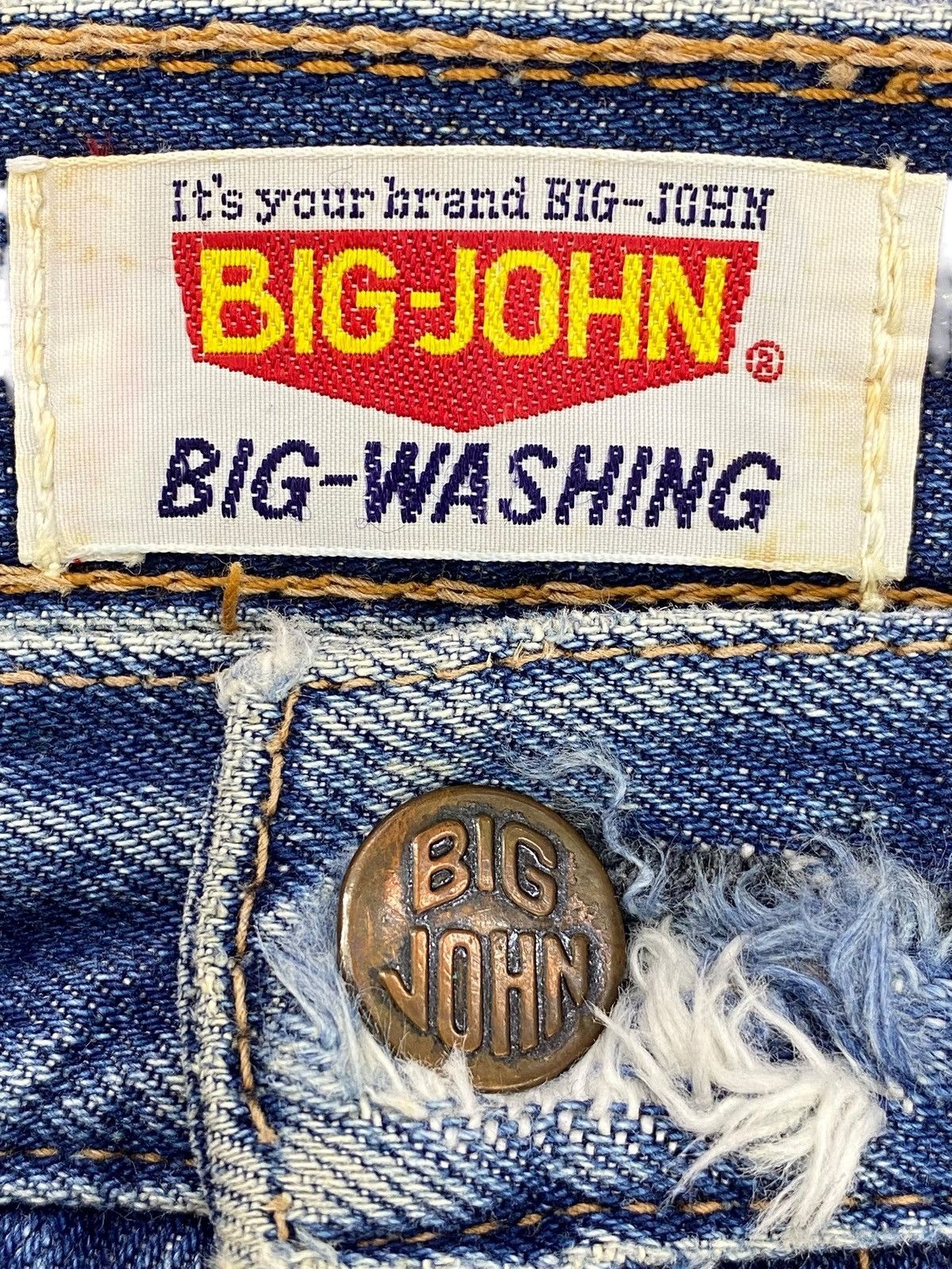 Big John Big John Faded Blue Style Wide Leg Jeans Raw Hem Size US 30 / EU 46 - 9 Thumbnail