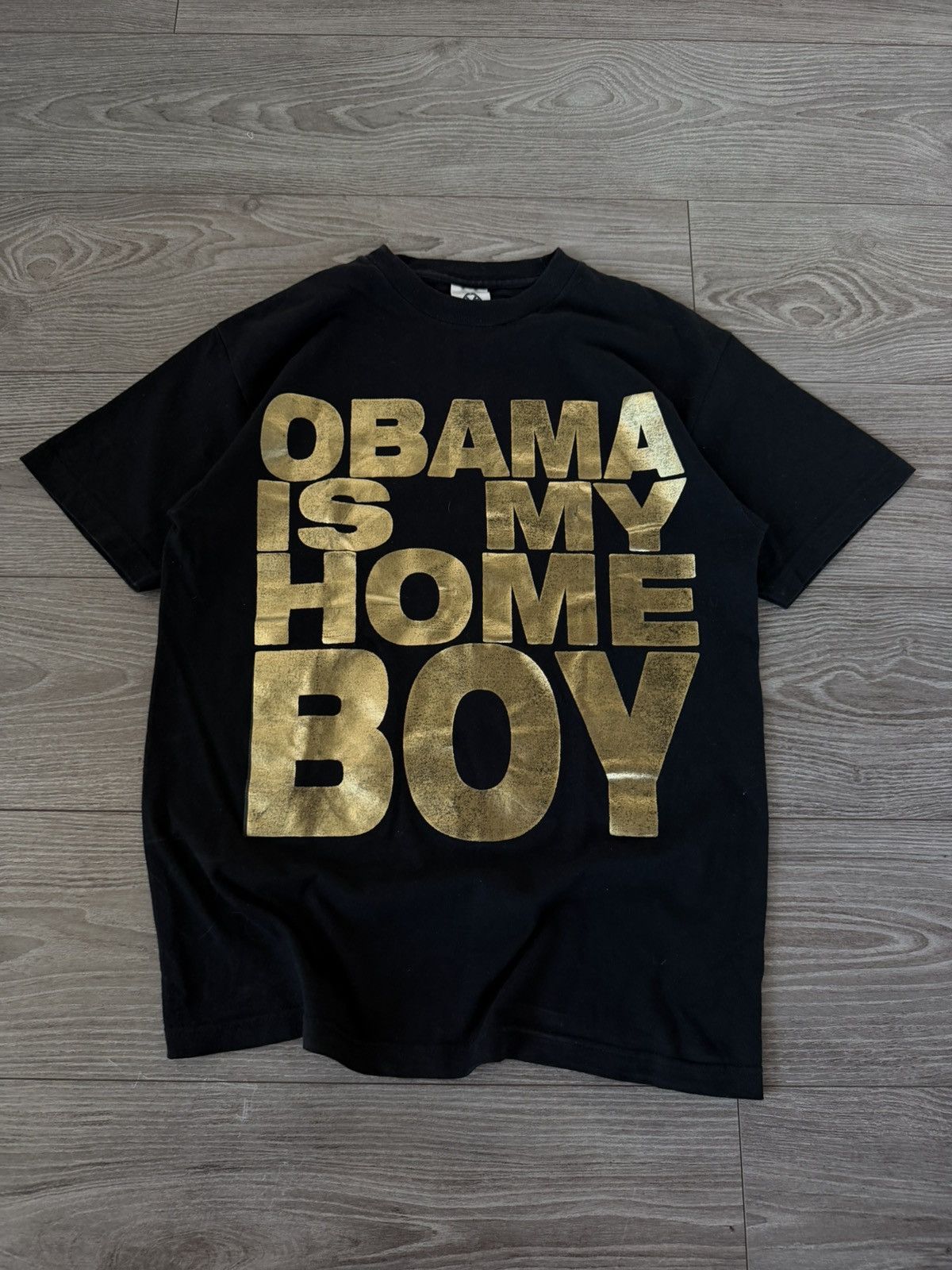 AAA OBAMA IS MY HOME BOY SHINE GOLD TEE Size US M / EU 48-50 / 2 - 4 Thumbnail
