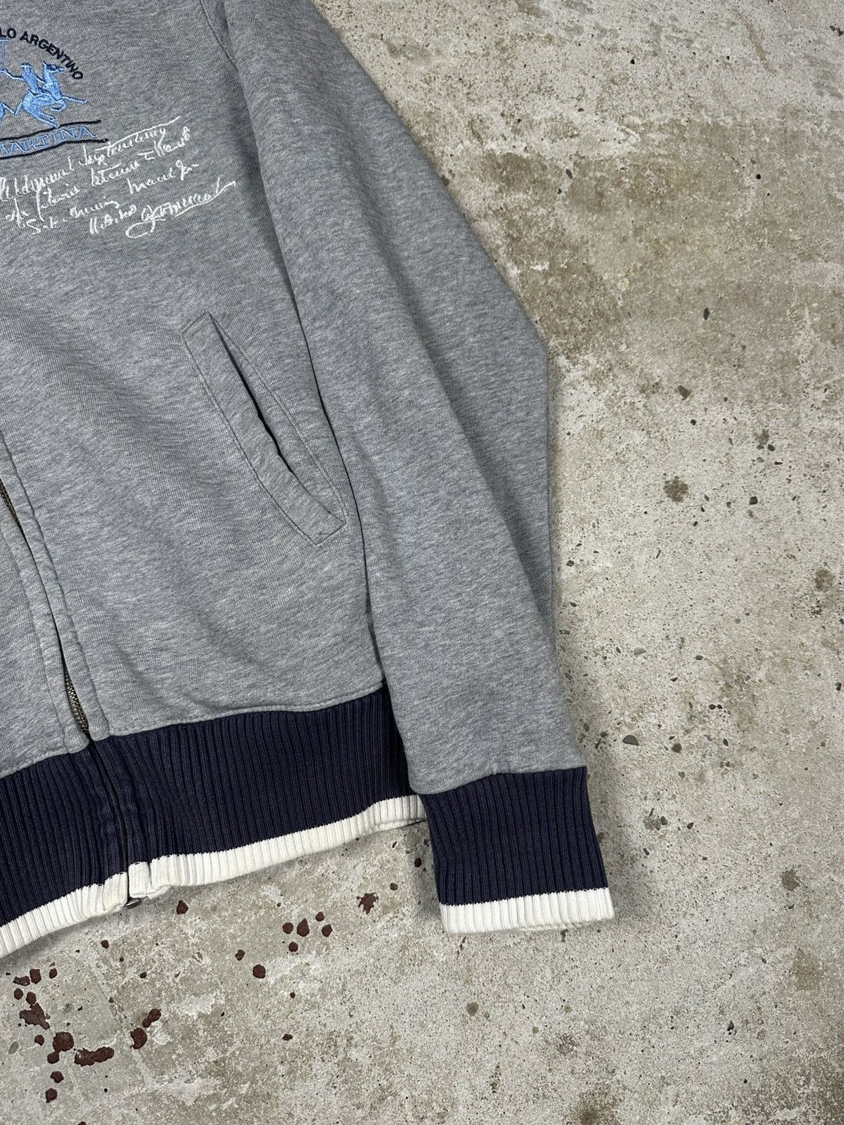 La Martina × Vintage Vintage Y2K La Martina Argentina Full Zip Sweatshirt Grey Size US L / EU 52-54 / 3 - 4 Thumbnail