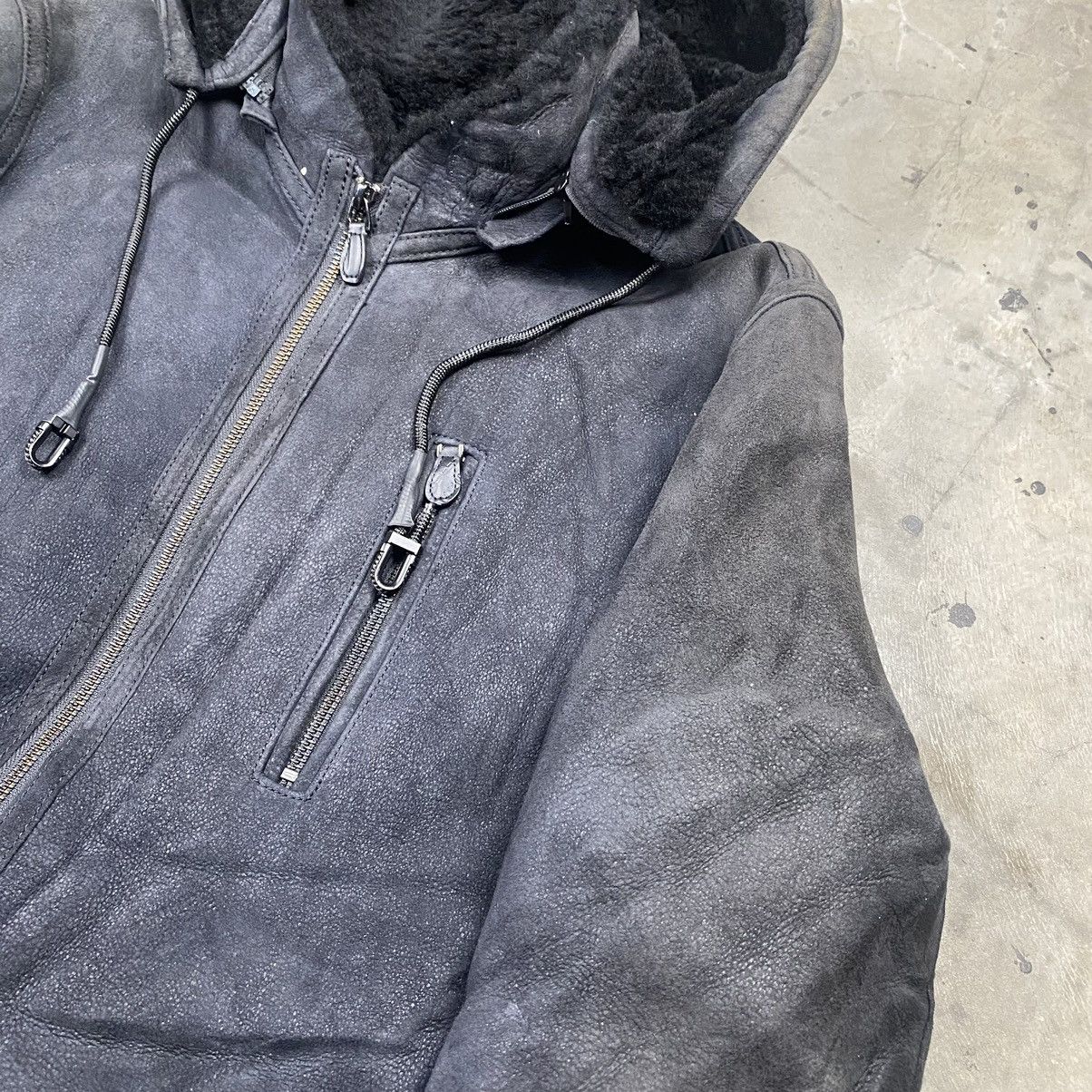 If Six Was Nine × Japanese Brand Vintage 90s Enaga Leather Fur Hooded Jacket Size US M / EU 48-50 / 2 - 5 Thumbnail