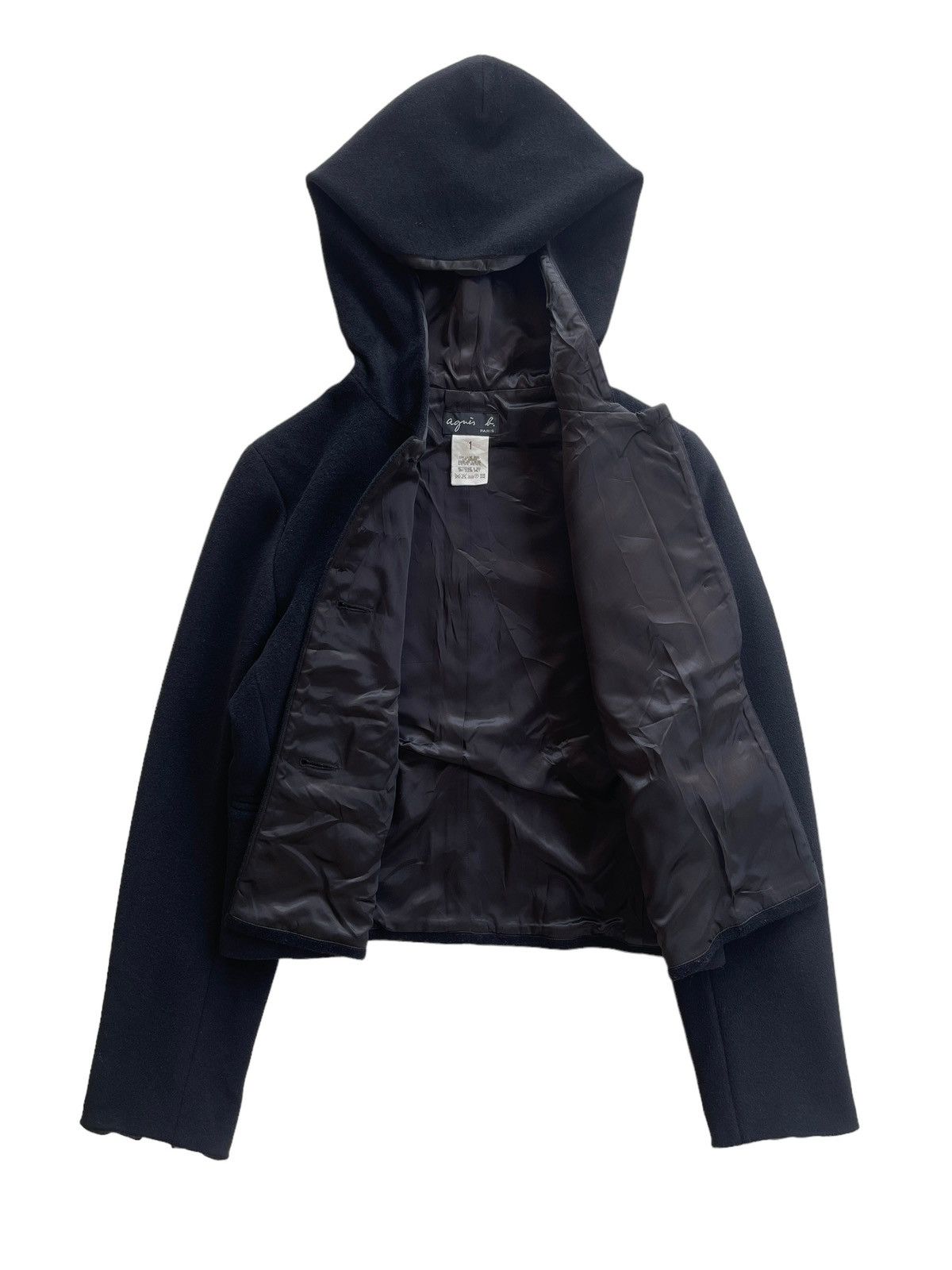 agnes b. Agnes.B Angora Cropped Hoodie Jacket Size XS / US 0-2 / IT 36-38 - 2 Thumbnail